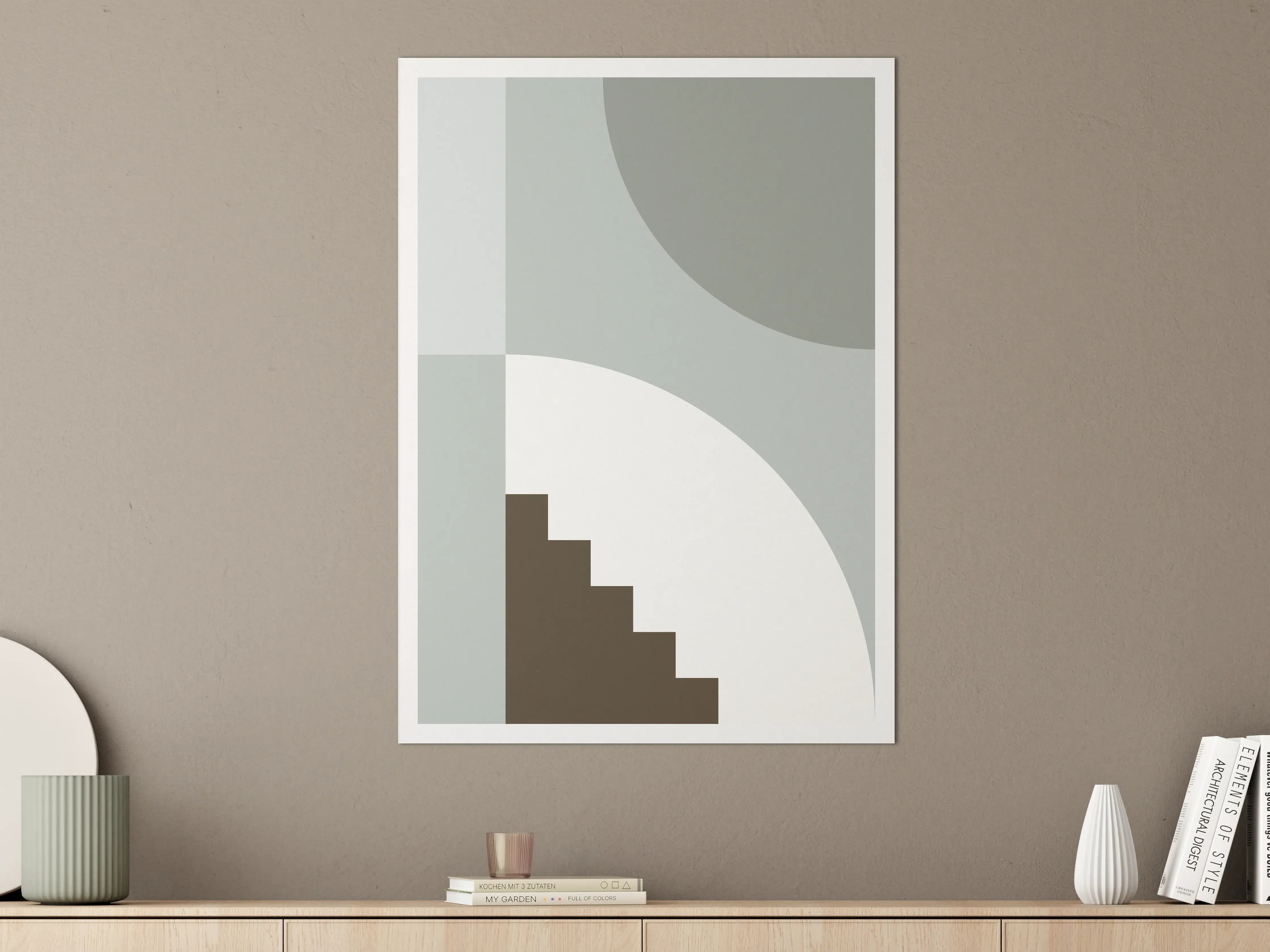 Große Wandbilder - Graue Geometrie für Wandkunst