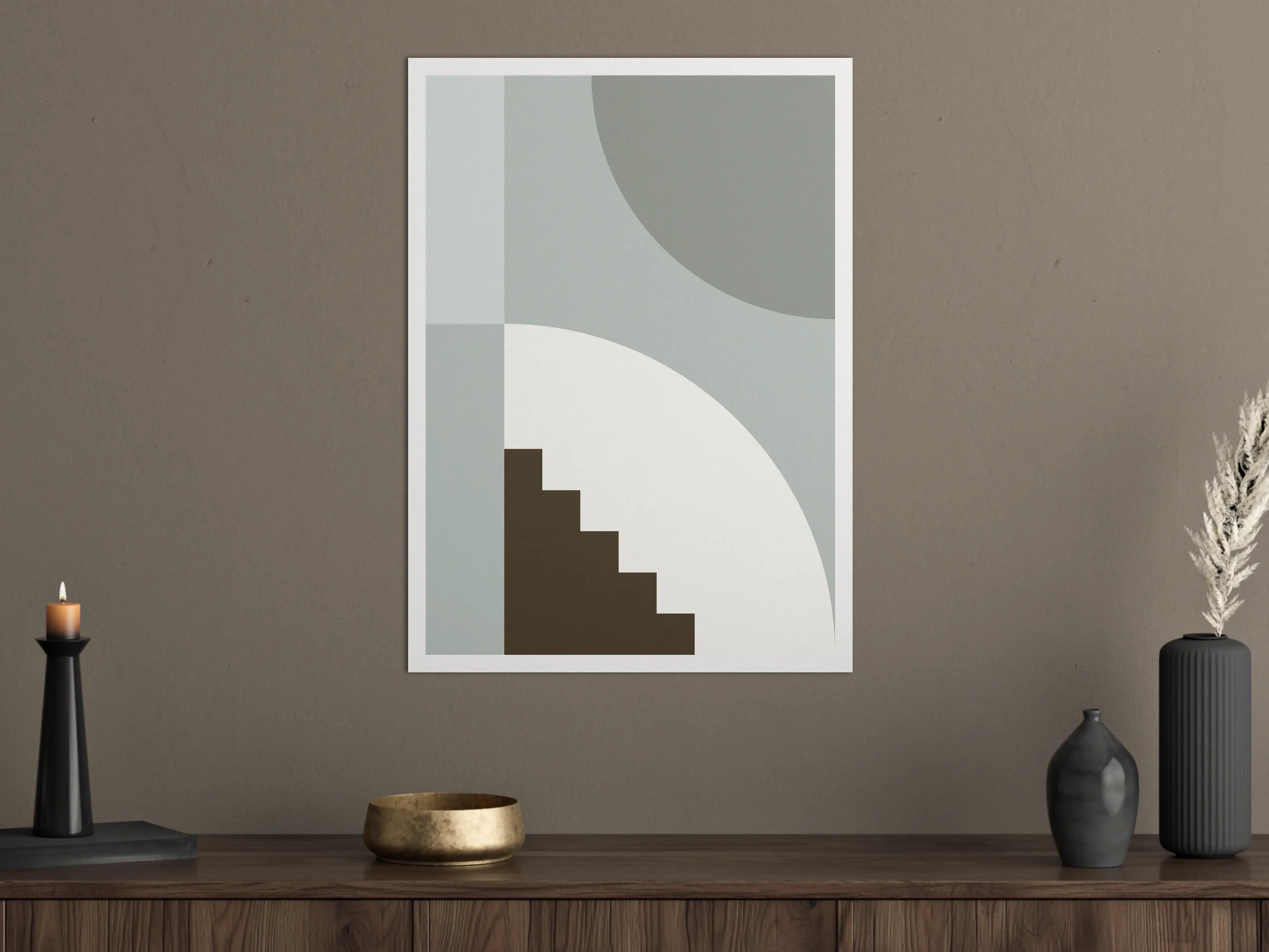 Große Wandbilder - Graue Geometrie für Wandkunst