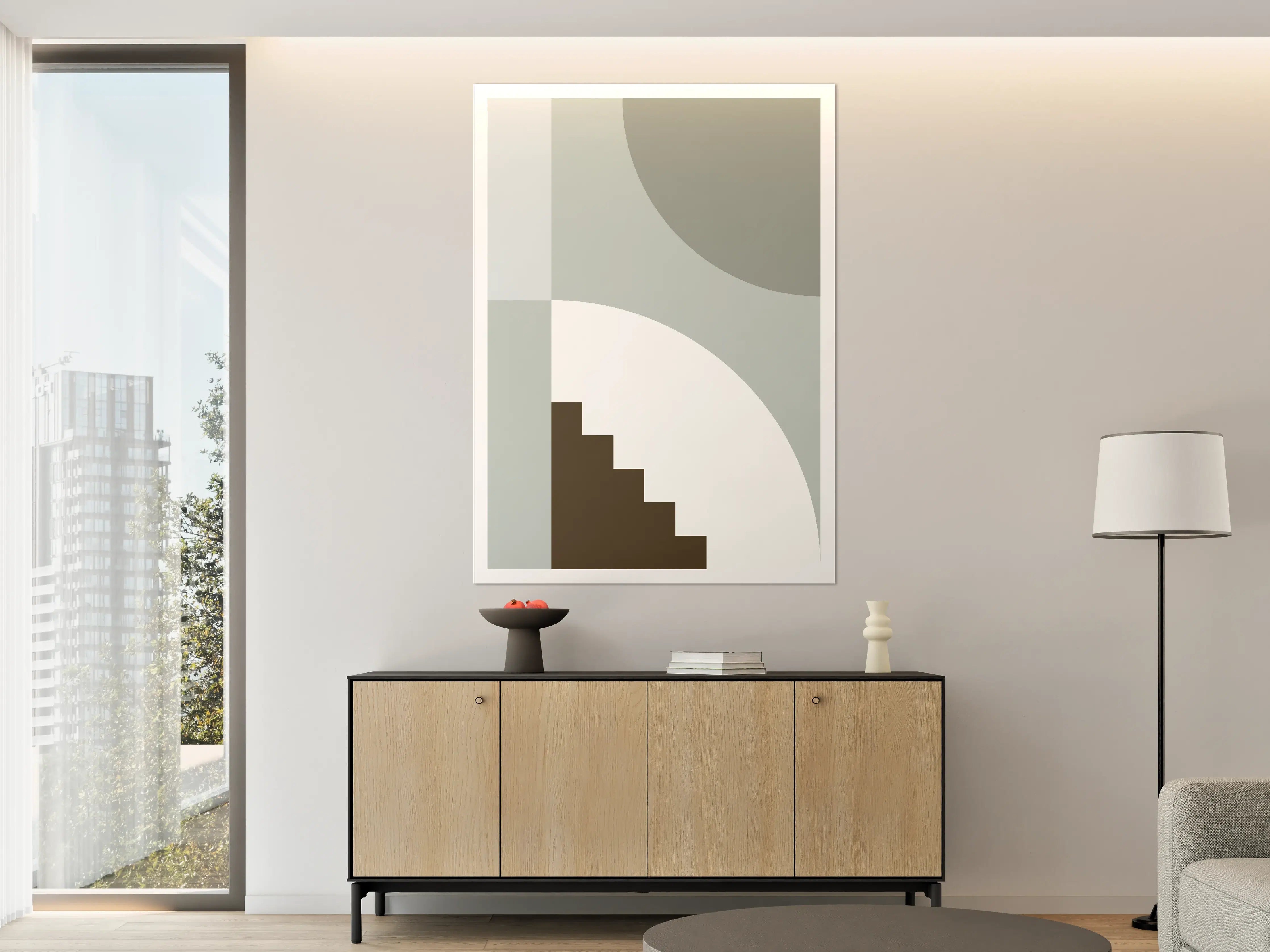 Große Wandbilder - Graue Geometrie für Wandkunst