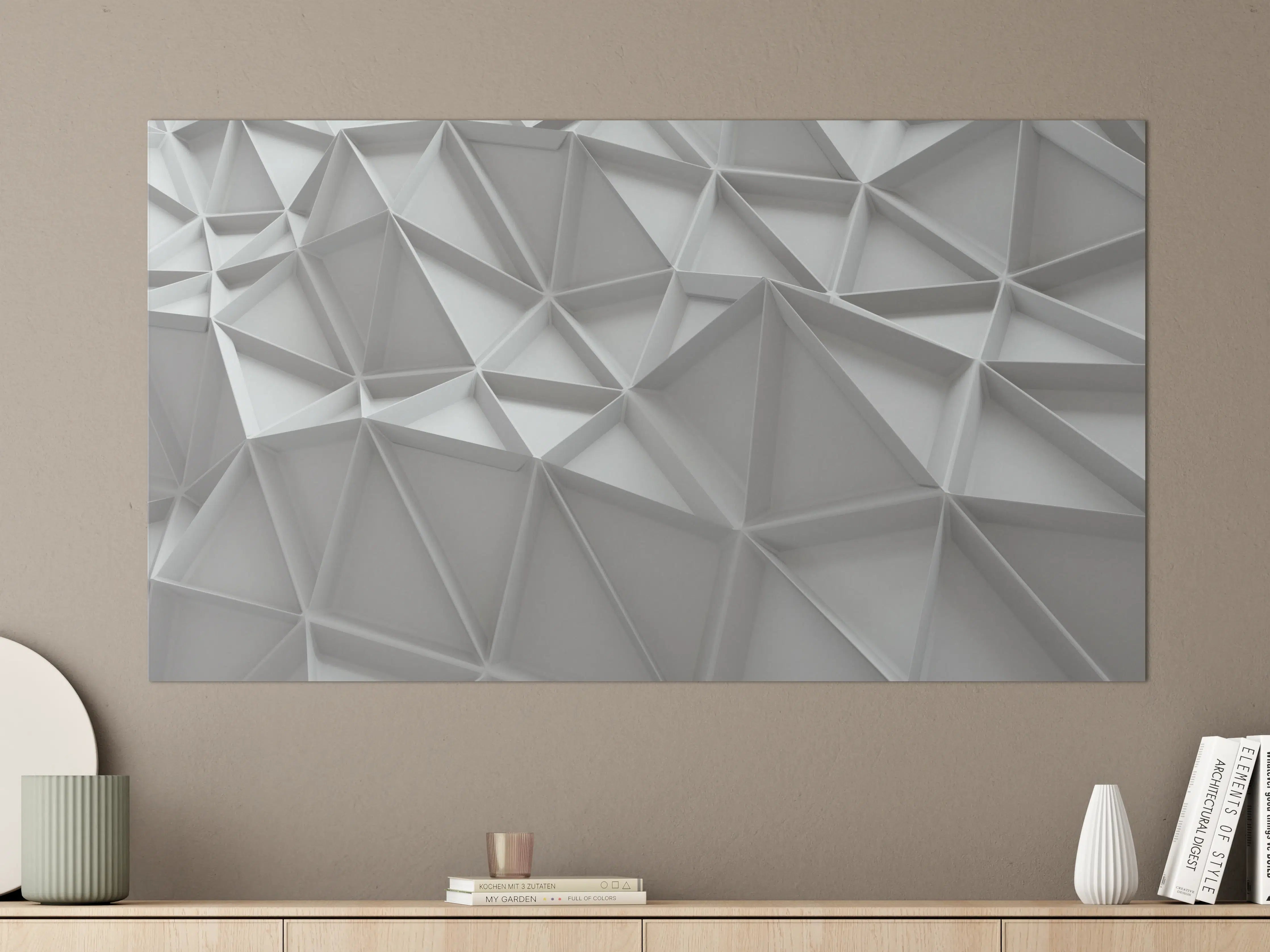 Große Wandbilder - Graue Geometrien an Wänden