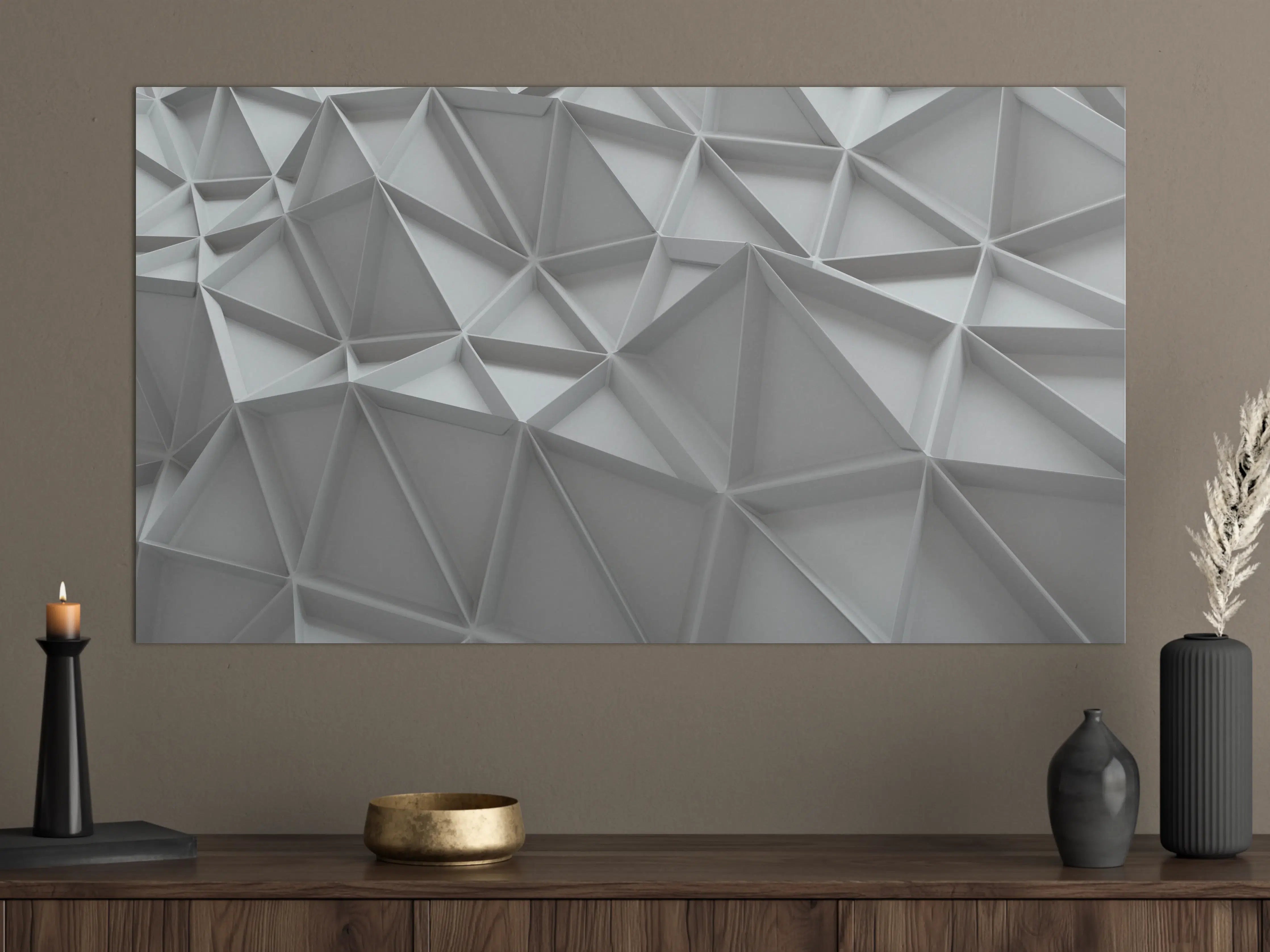 Große Wandbilder - Graue Geometrien an Wänden