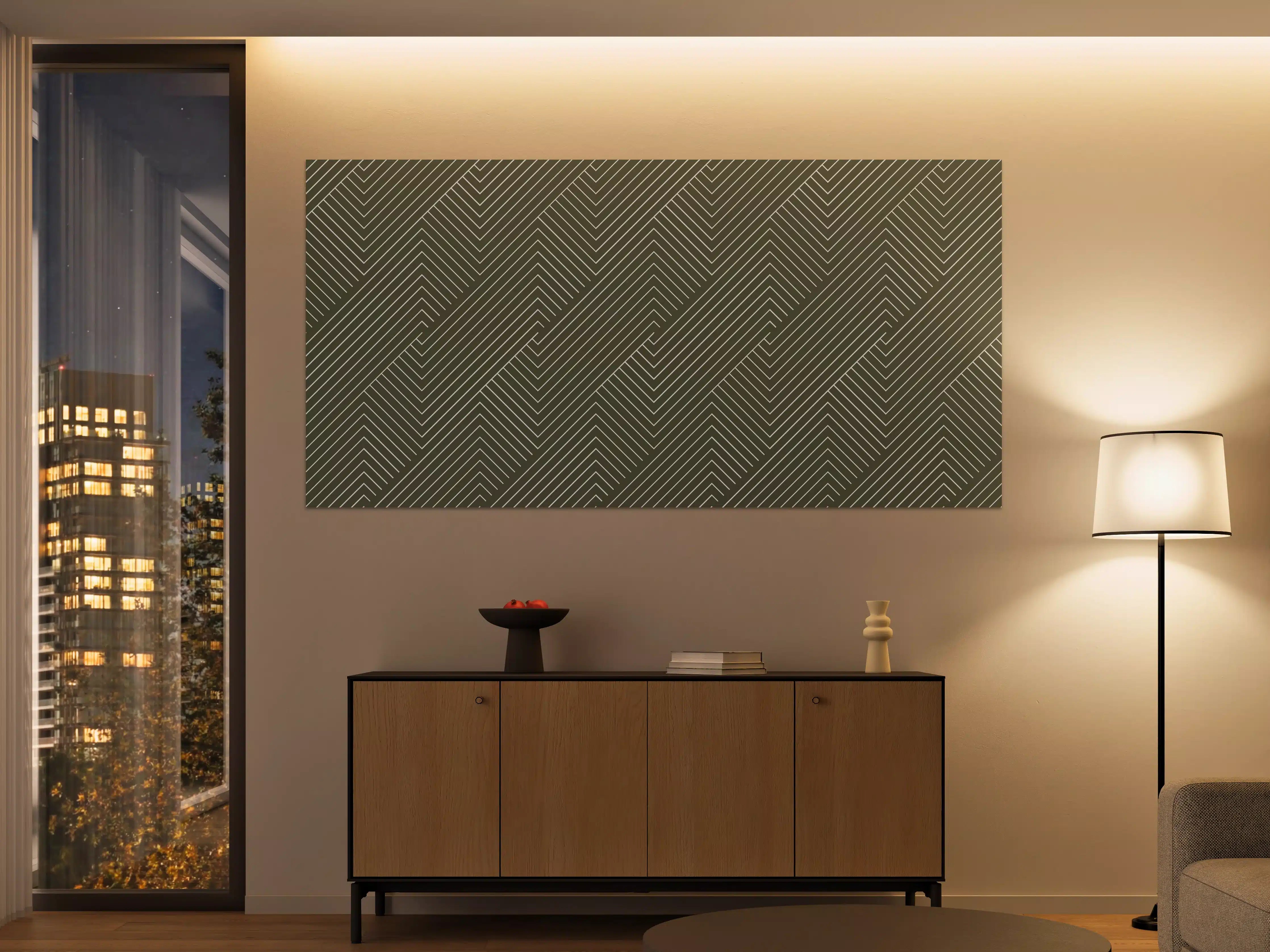 Große Wandbilder - Graue Geometry Wandkunst