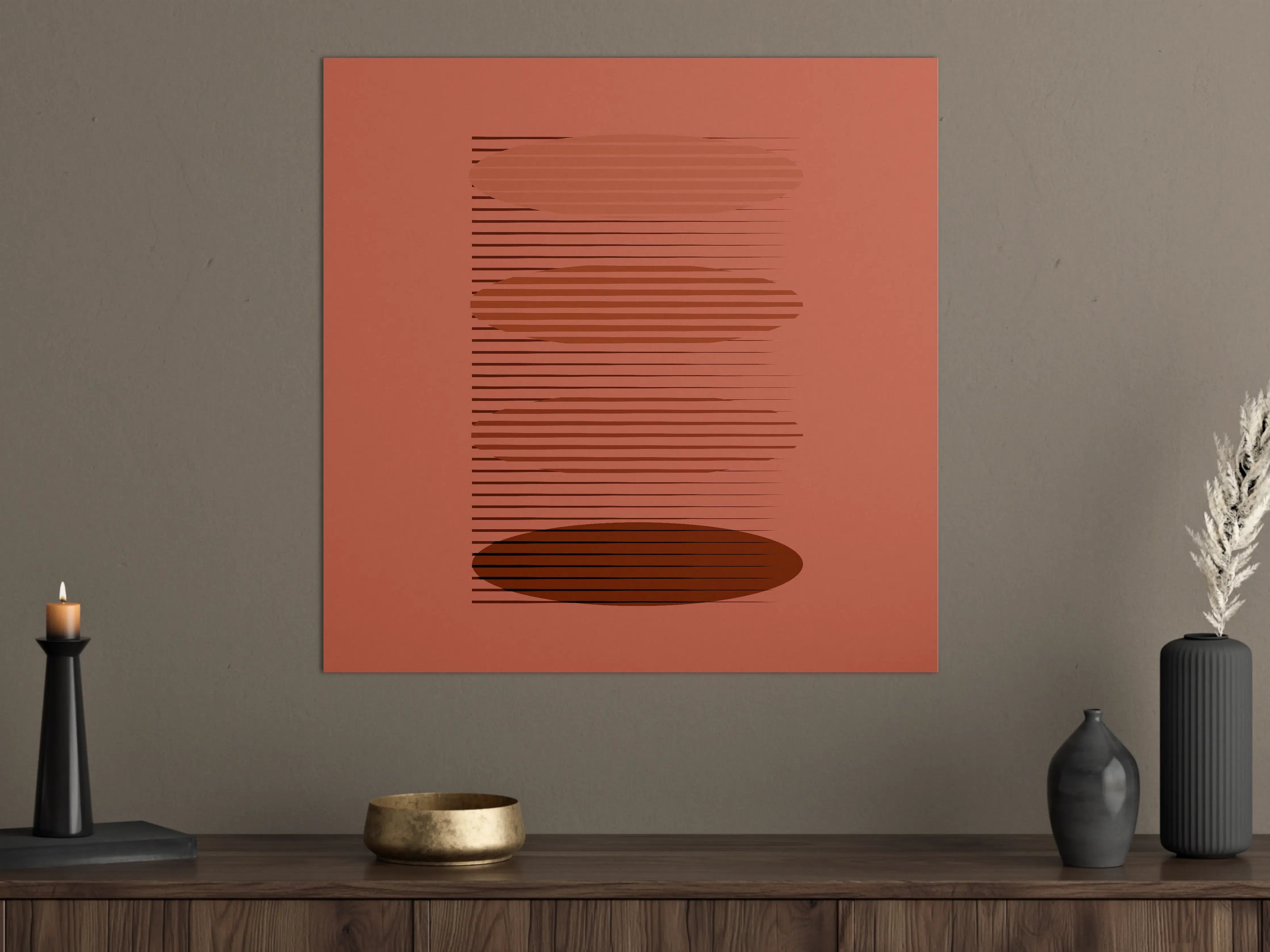 Große Wandbilder - Graue Harmonie in Geometrie