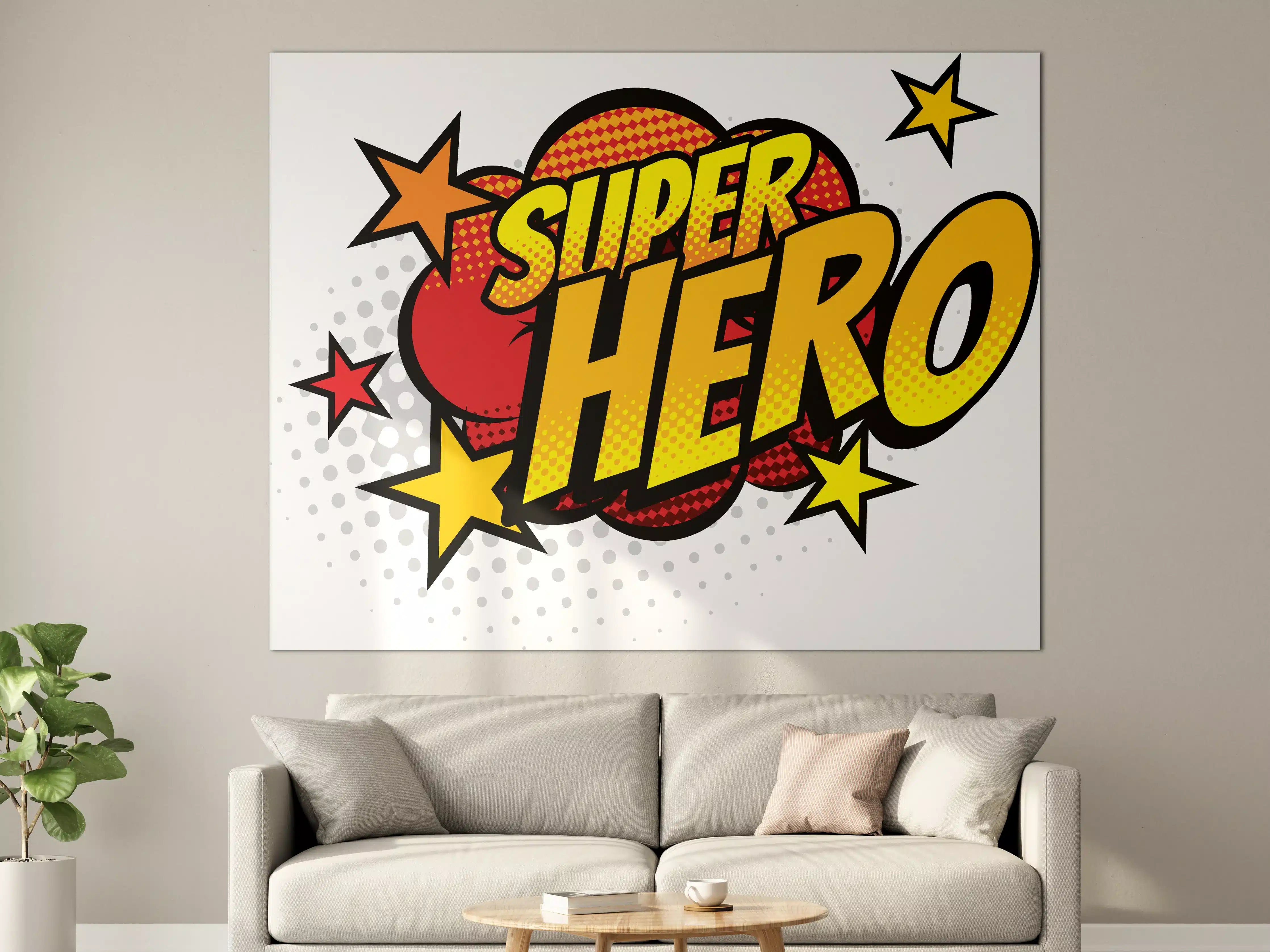 Große Wandbilder - Graue Helden: Pop-Art Comic-Design