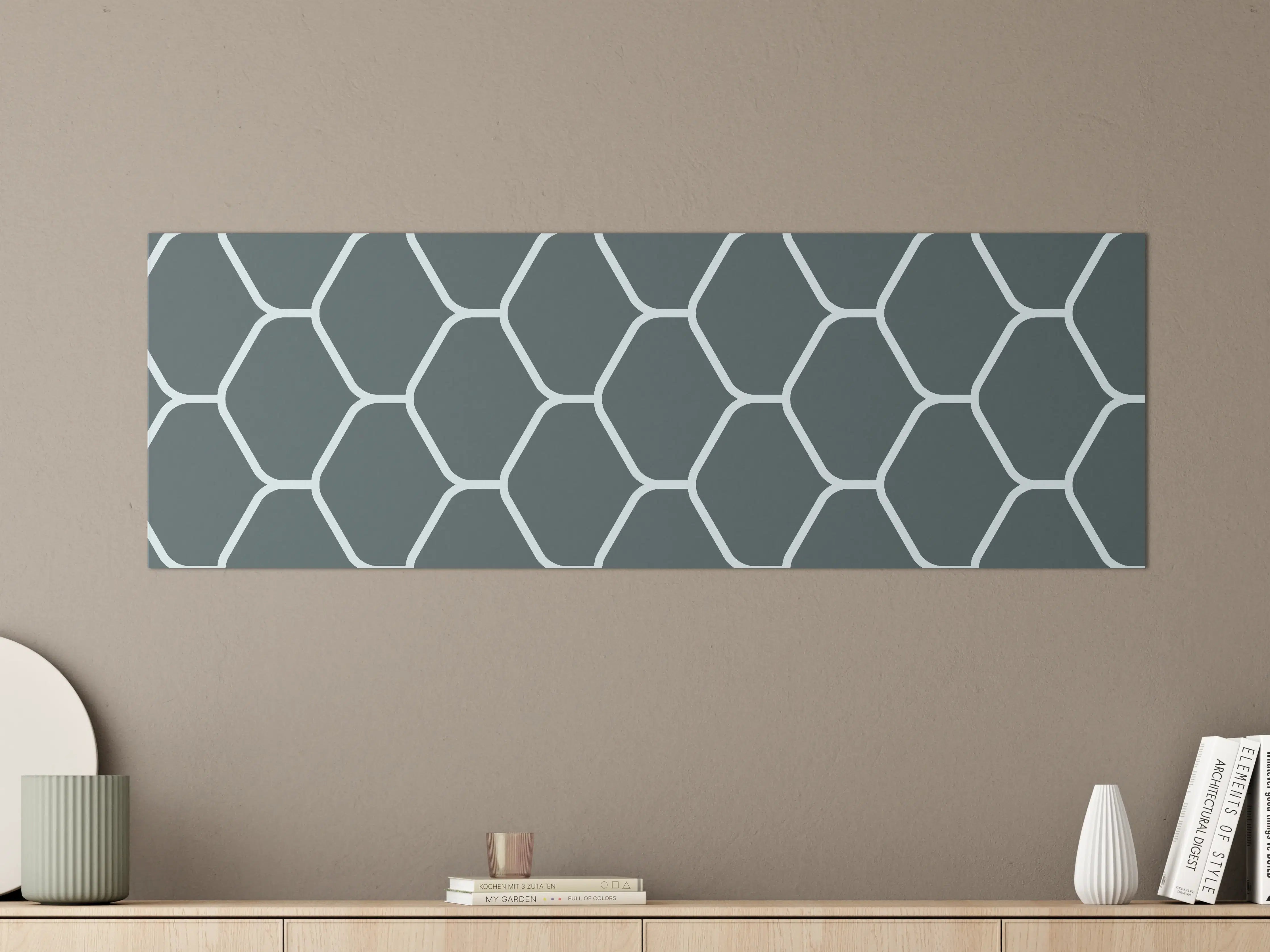 Große Wandbilder - Graue Hexagon-Muster Tapete