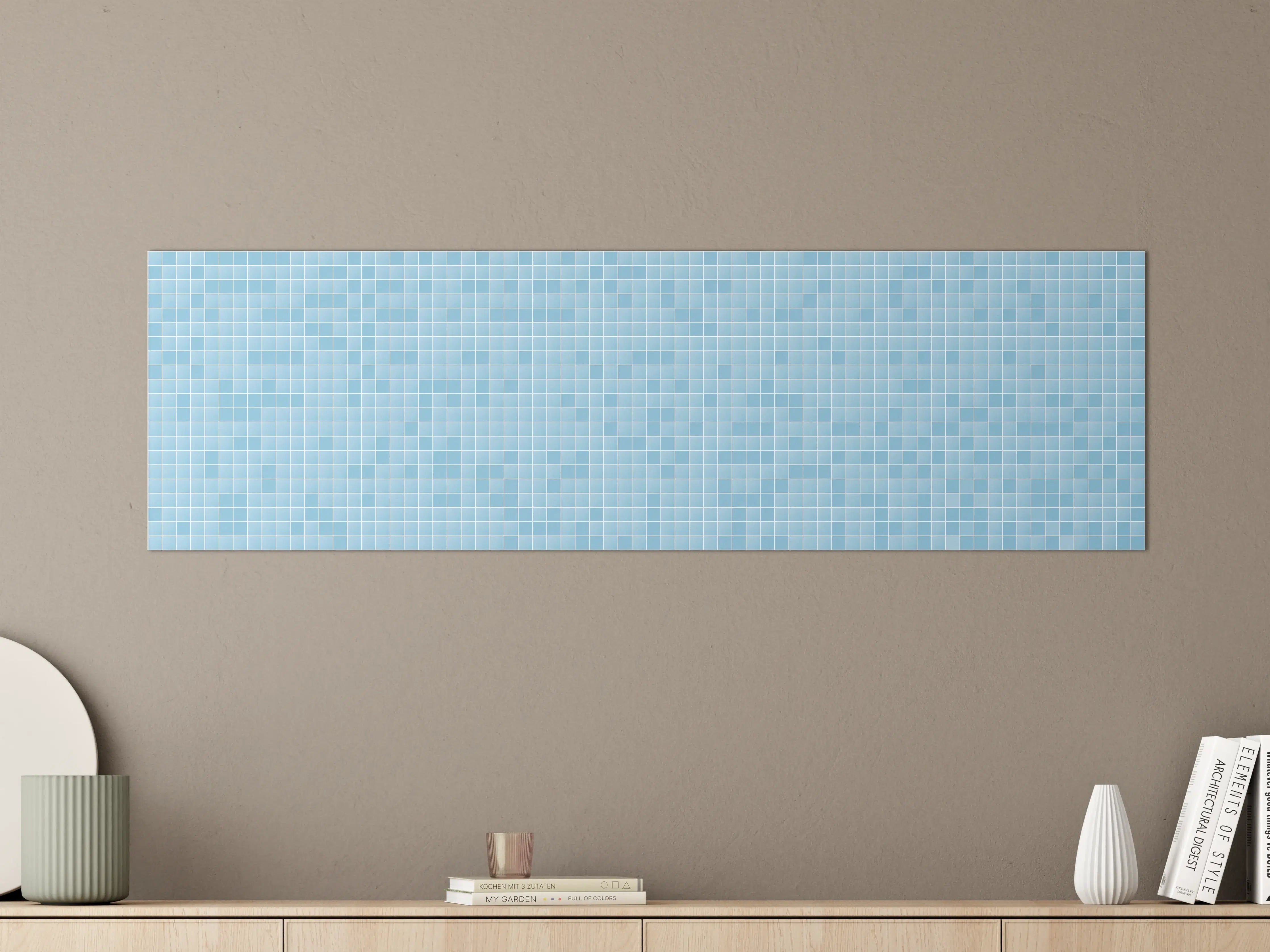 Große Wandbilder - Graue Himmelblaue Mosaikflächen