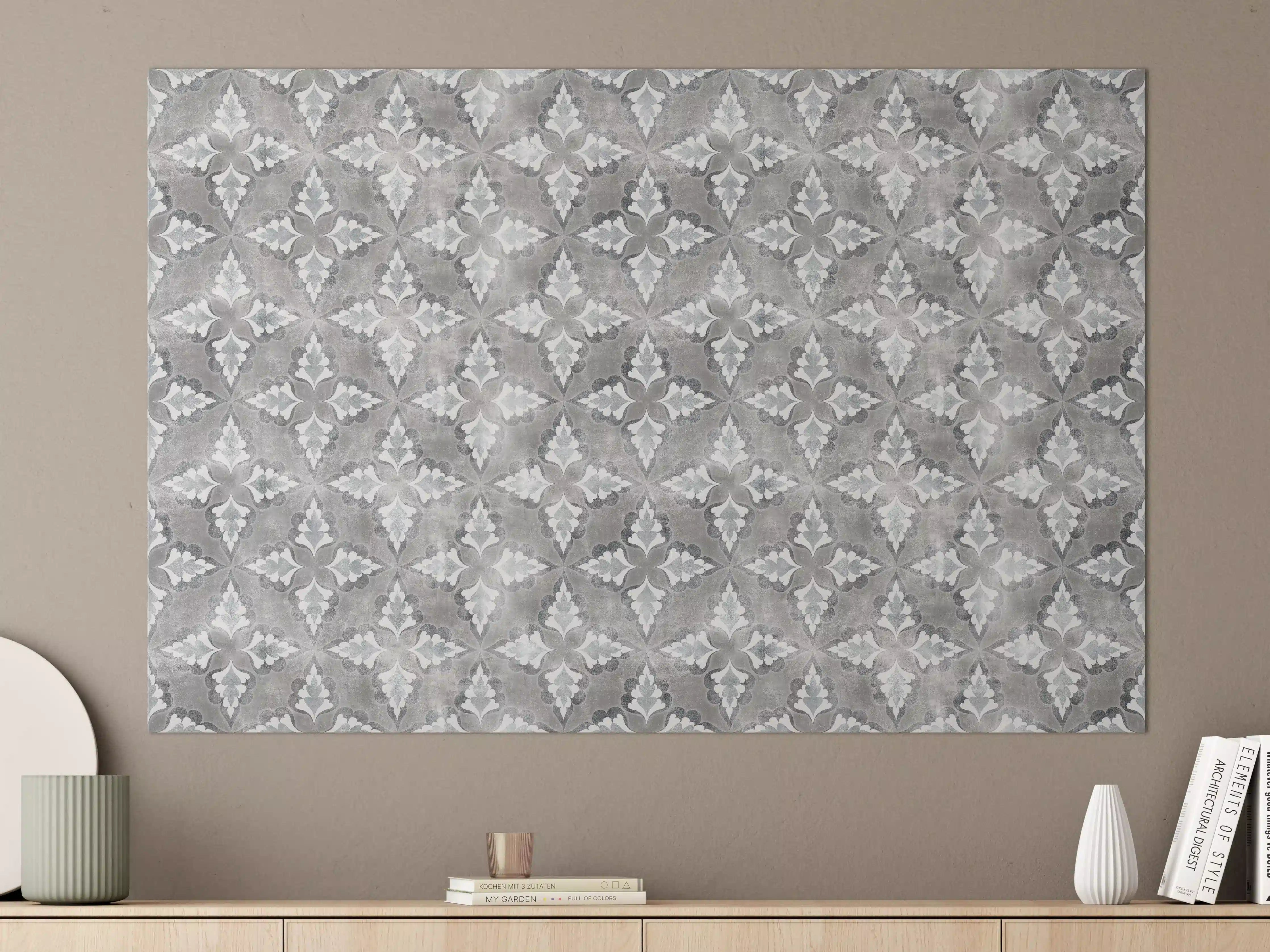 Große Wandbilder - Graue Mauer mit eleganter Musterung