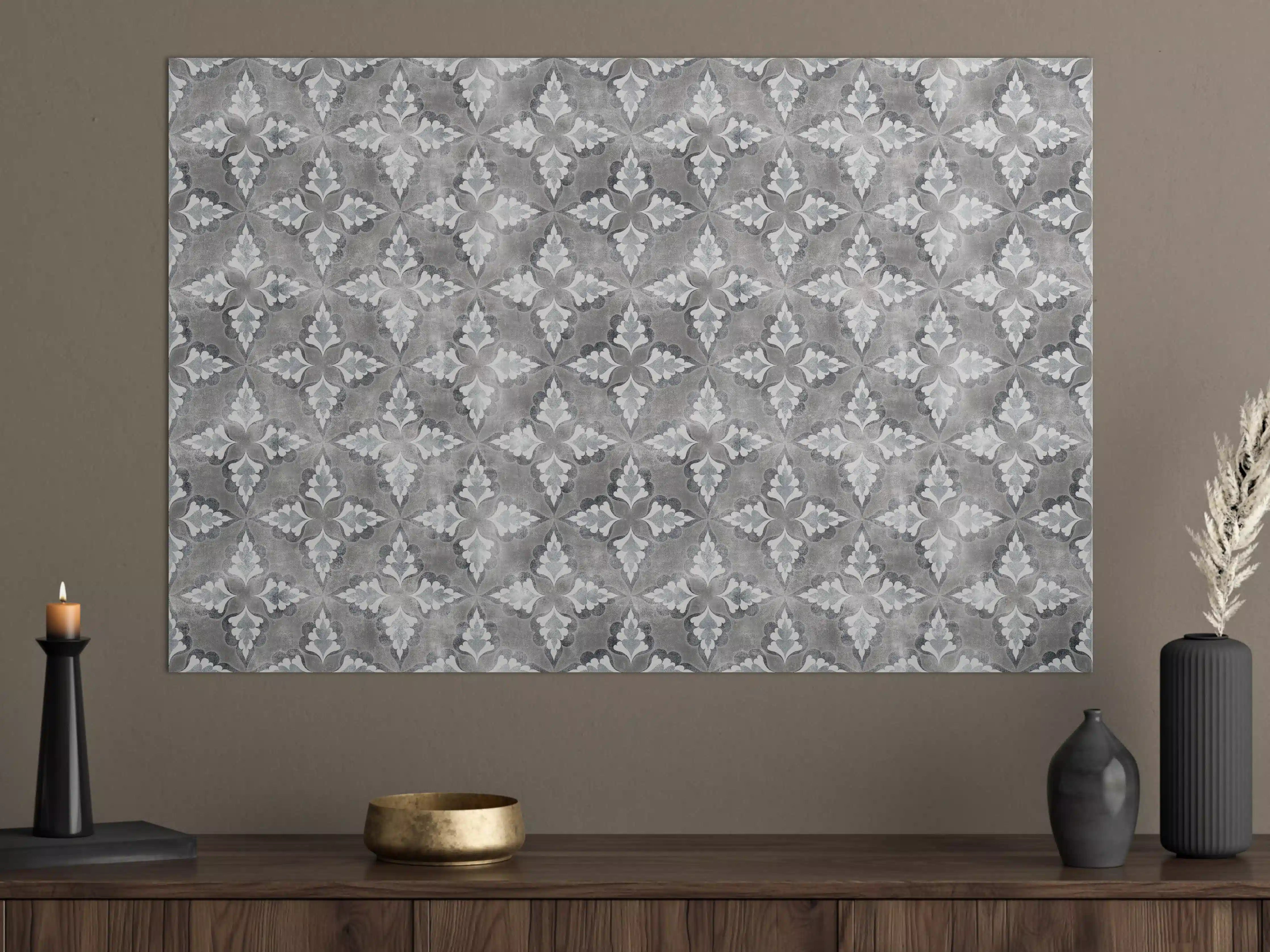 Große Wandbilder - Graue Mauer mit eleganter Musterung