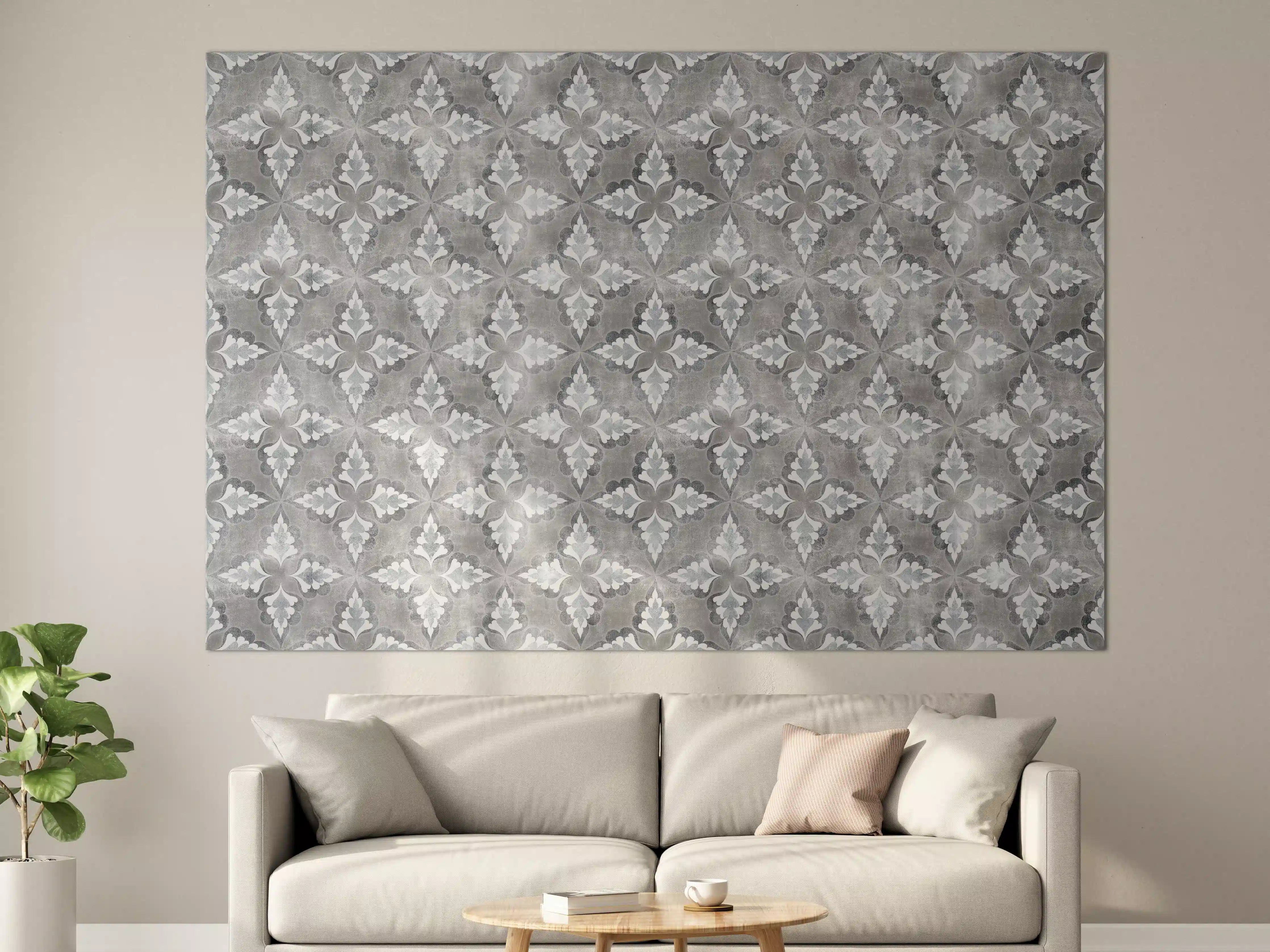 Große Wandbilder - Graue Mauer mit eleganter Musterung