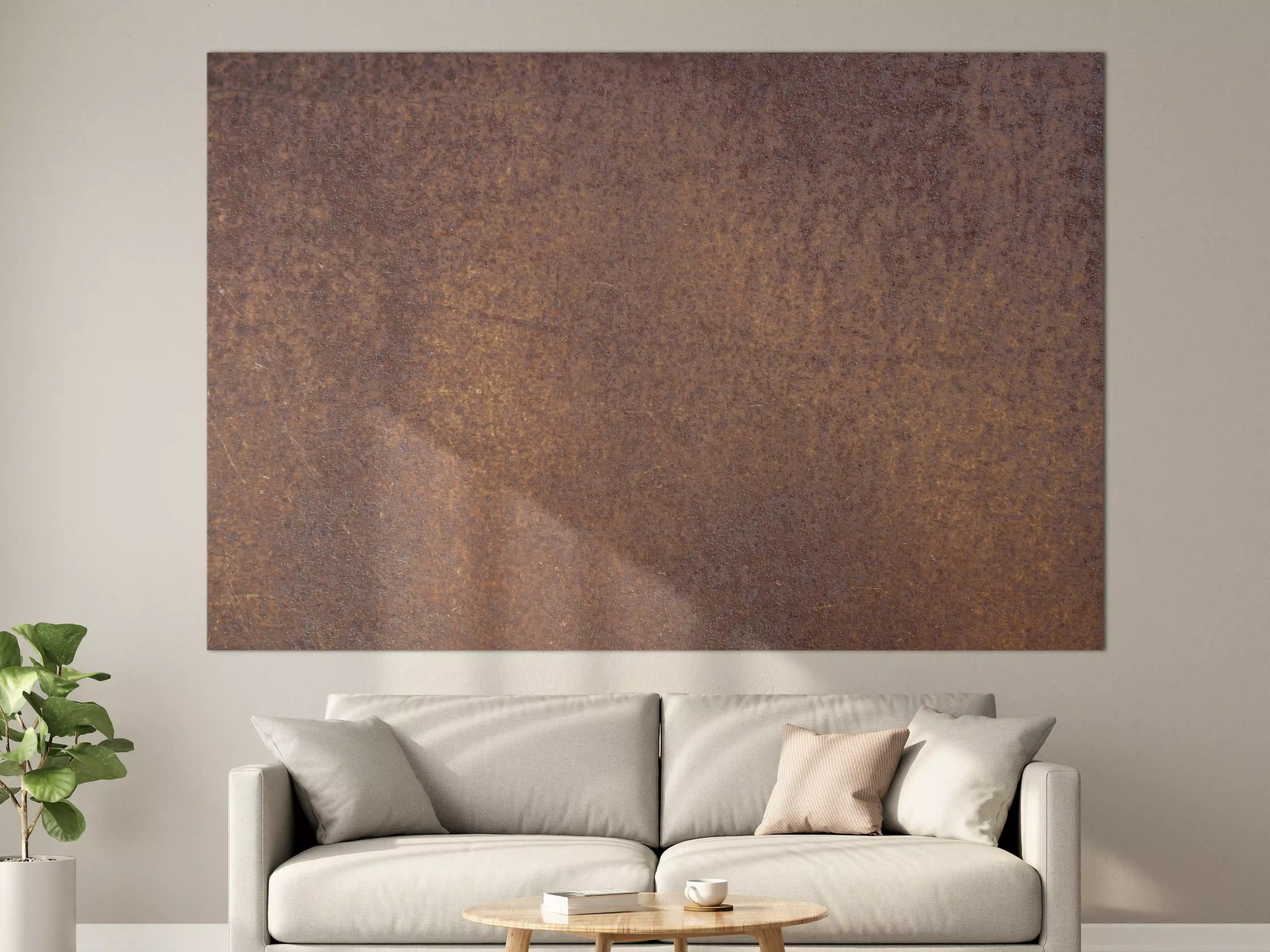 Große Wandbilder - Graue Metallstruktur im Weiß