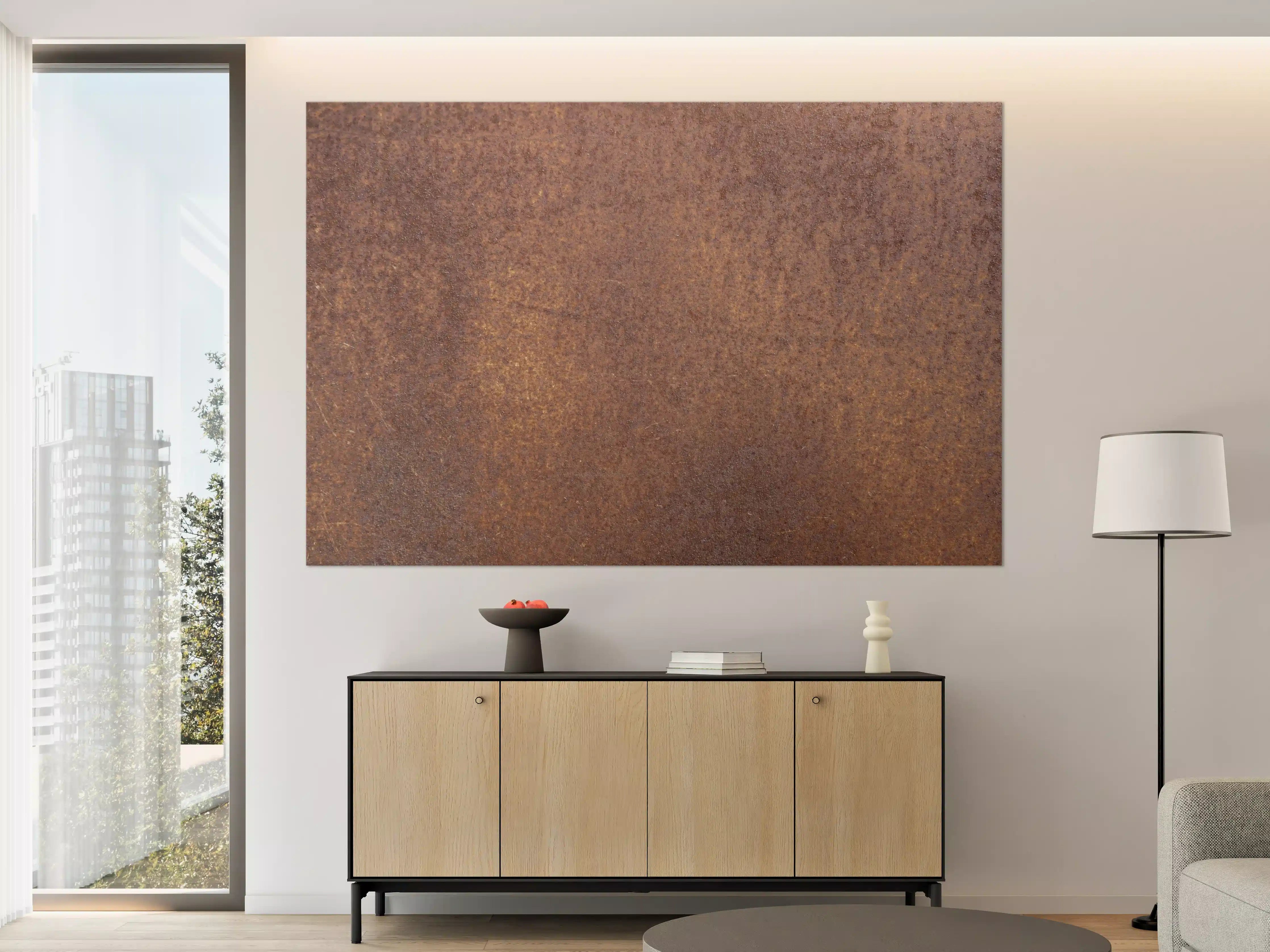 Große Wandbilder - Graue Metallstruktur im Weiß