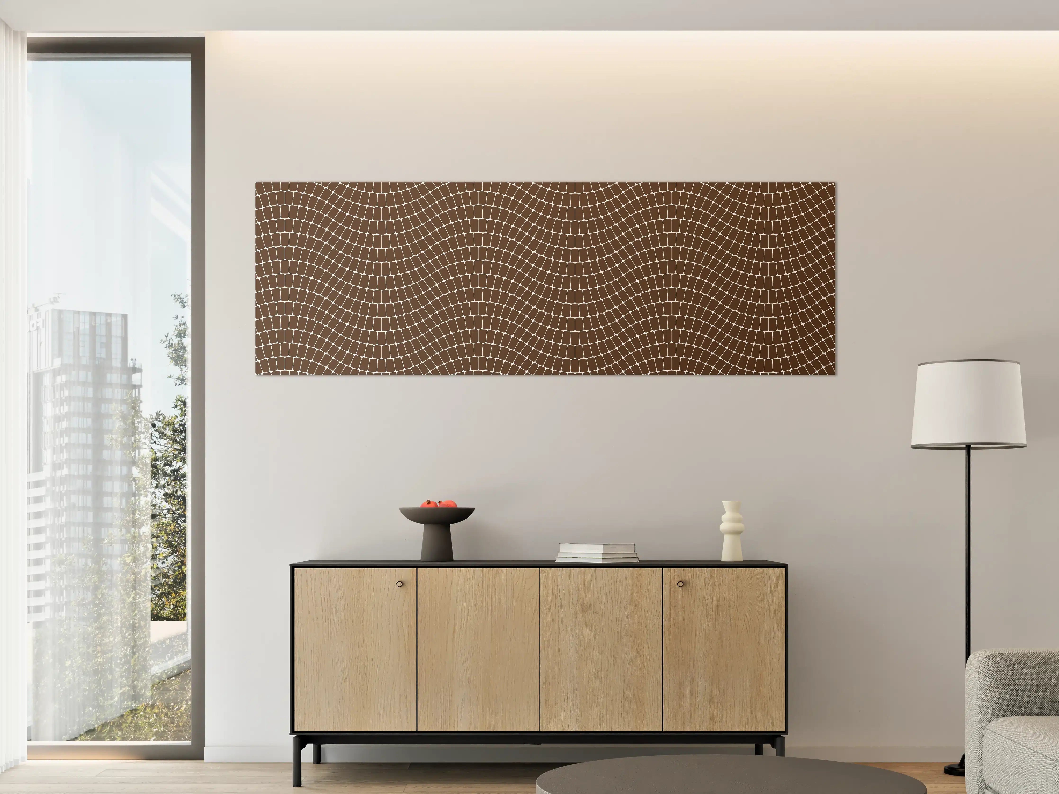 Große Wandbilder - Graue Mosaik-Textur in Weiß