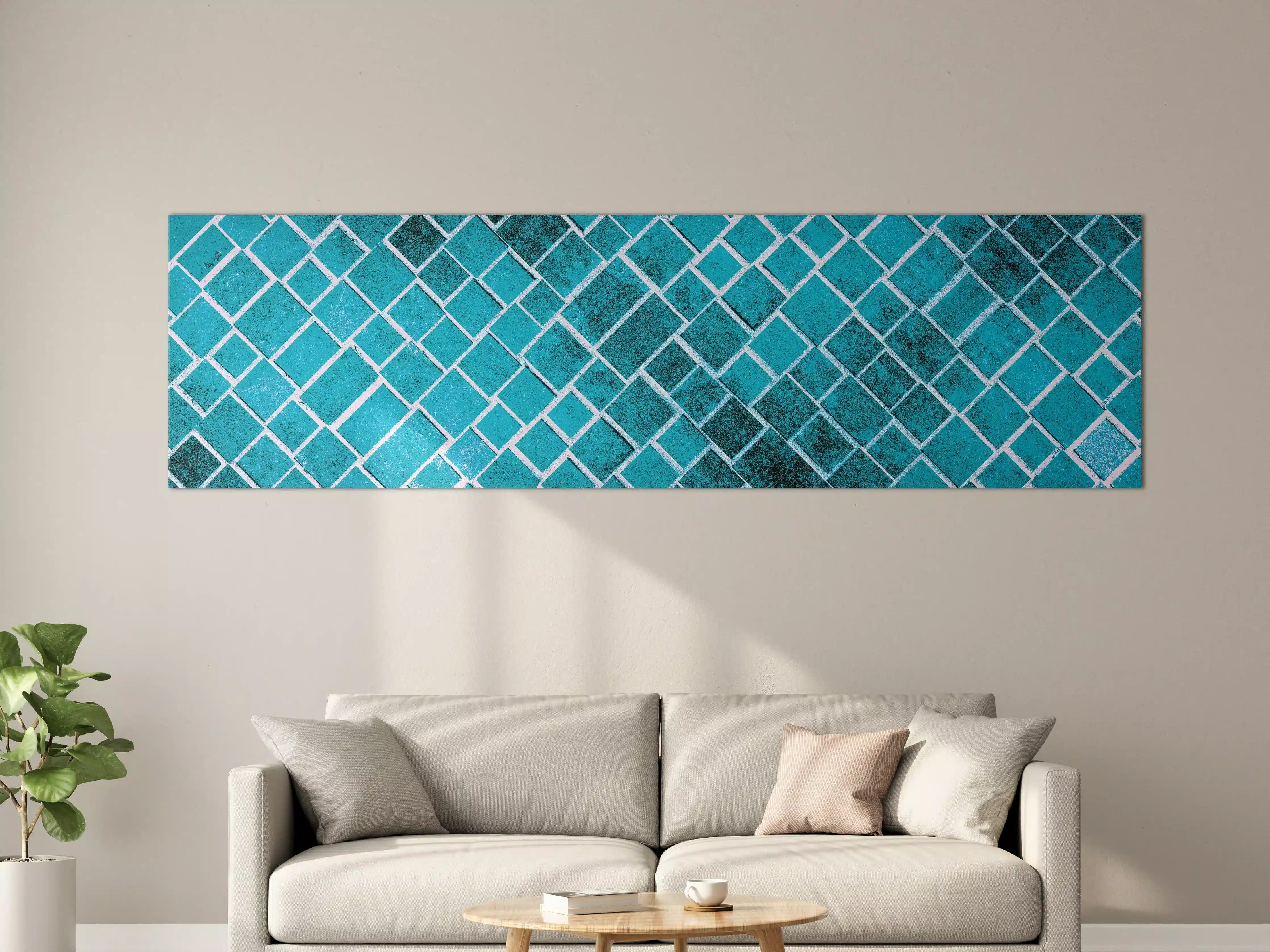 Große Wandbilder - Graue Mosaikfliesen mit geometrischem Design