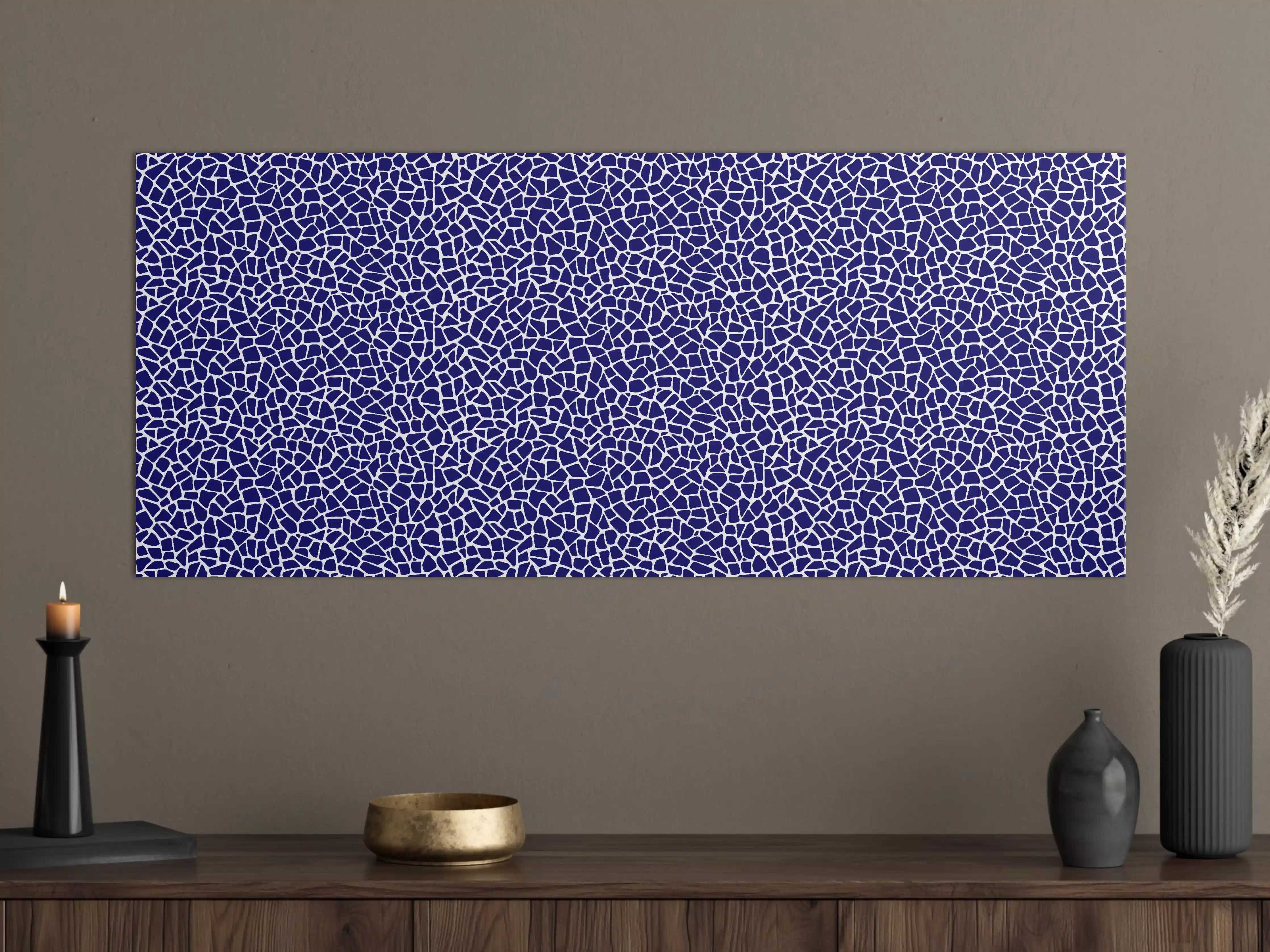 Große Wandbilder - Graue Mosaiklinien in weißem Muster