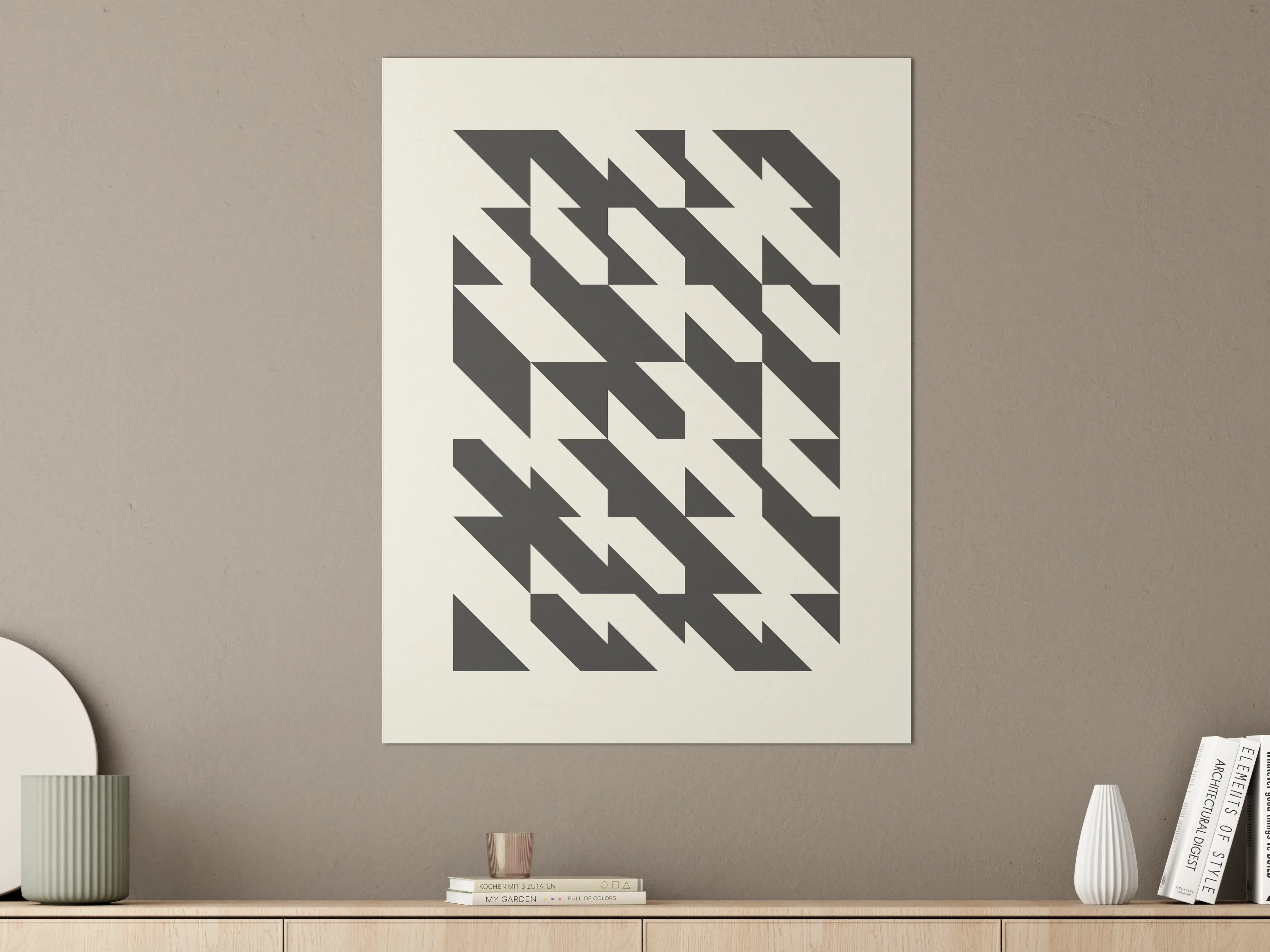 Große Wandbilder - Graue Nuancen in geometrischer Abstraktion
