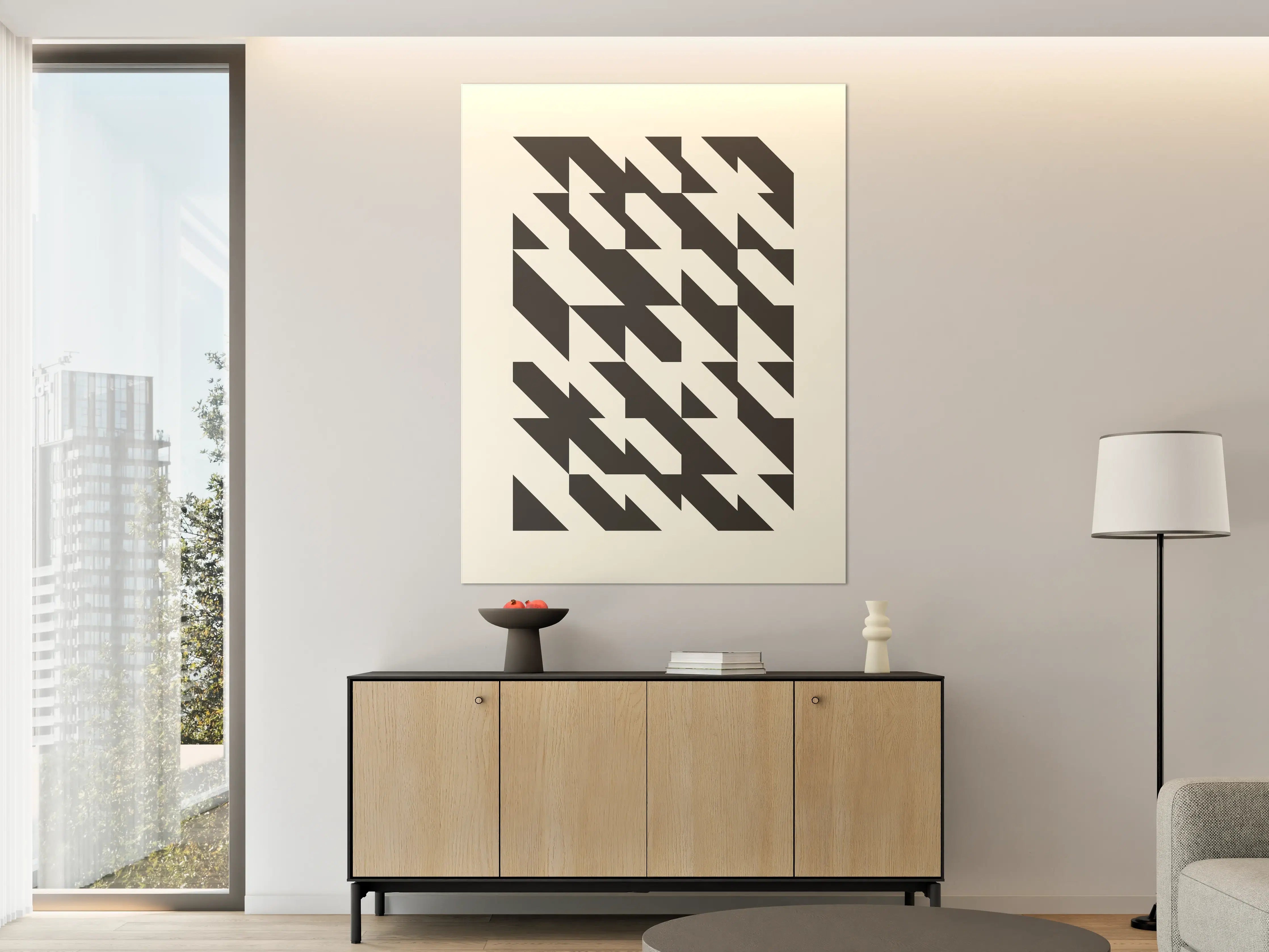 Große Wandbilder - Graue Nuancen in geometrischer Abstraktion