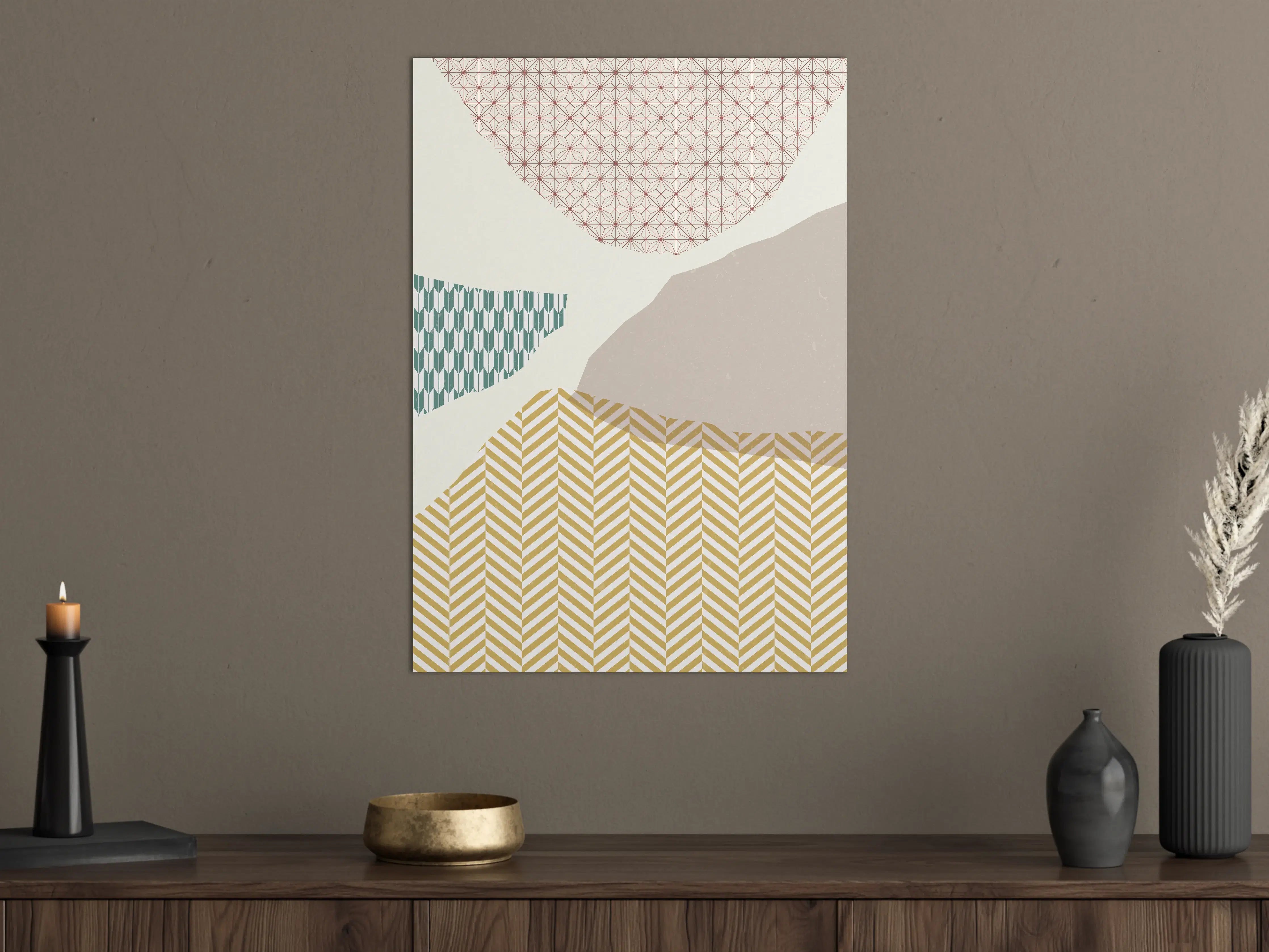 Große Wandbilder - Graue Pastellgeometrien