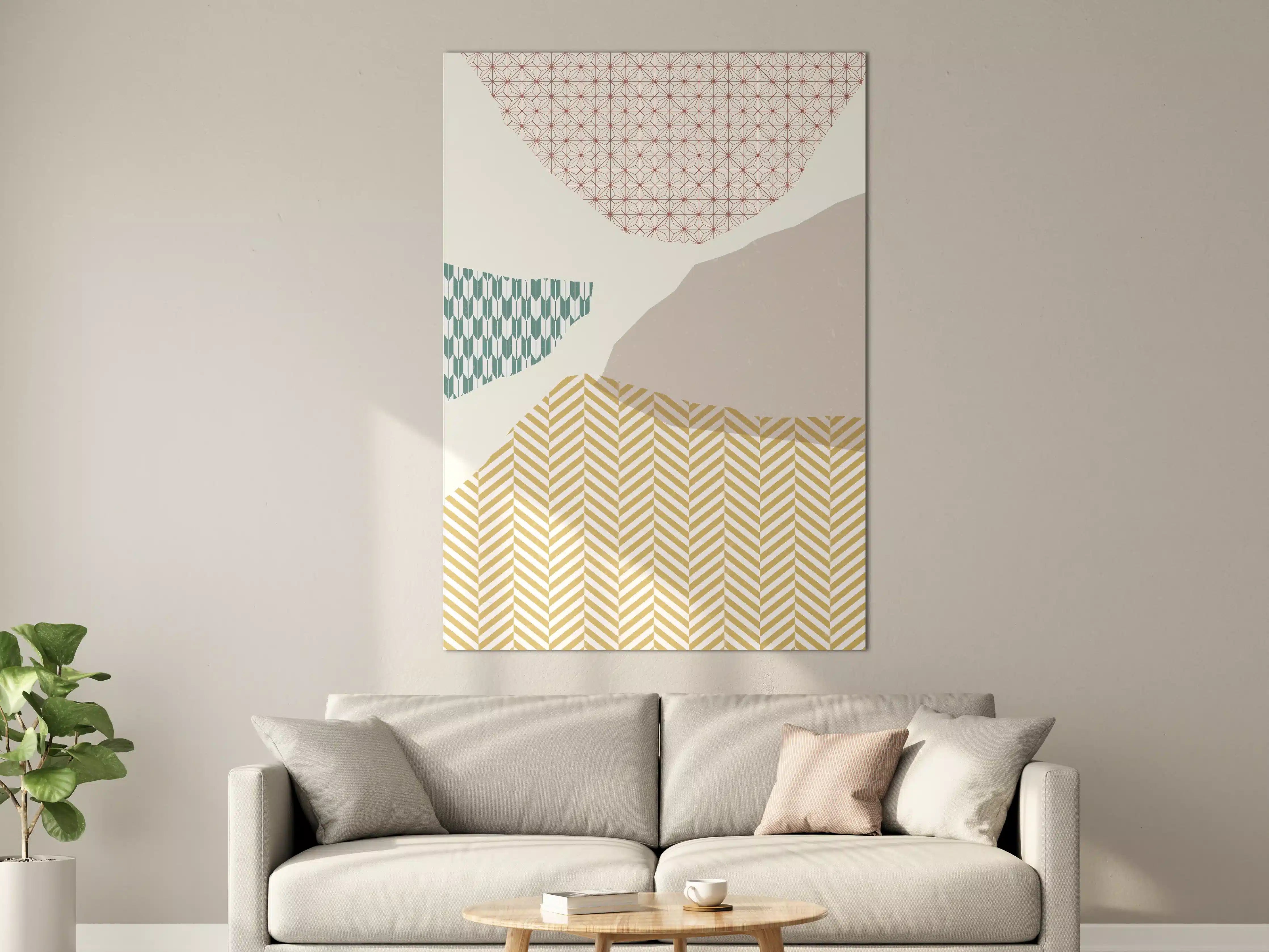 Große Wandbilder - Graue Pastellgeometrien