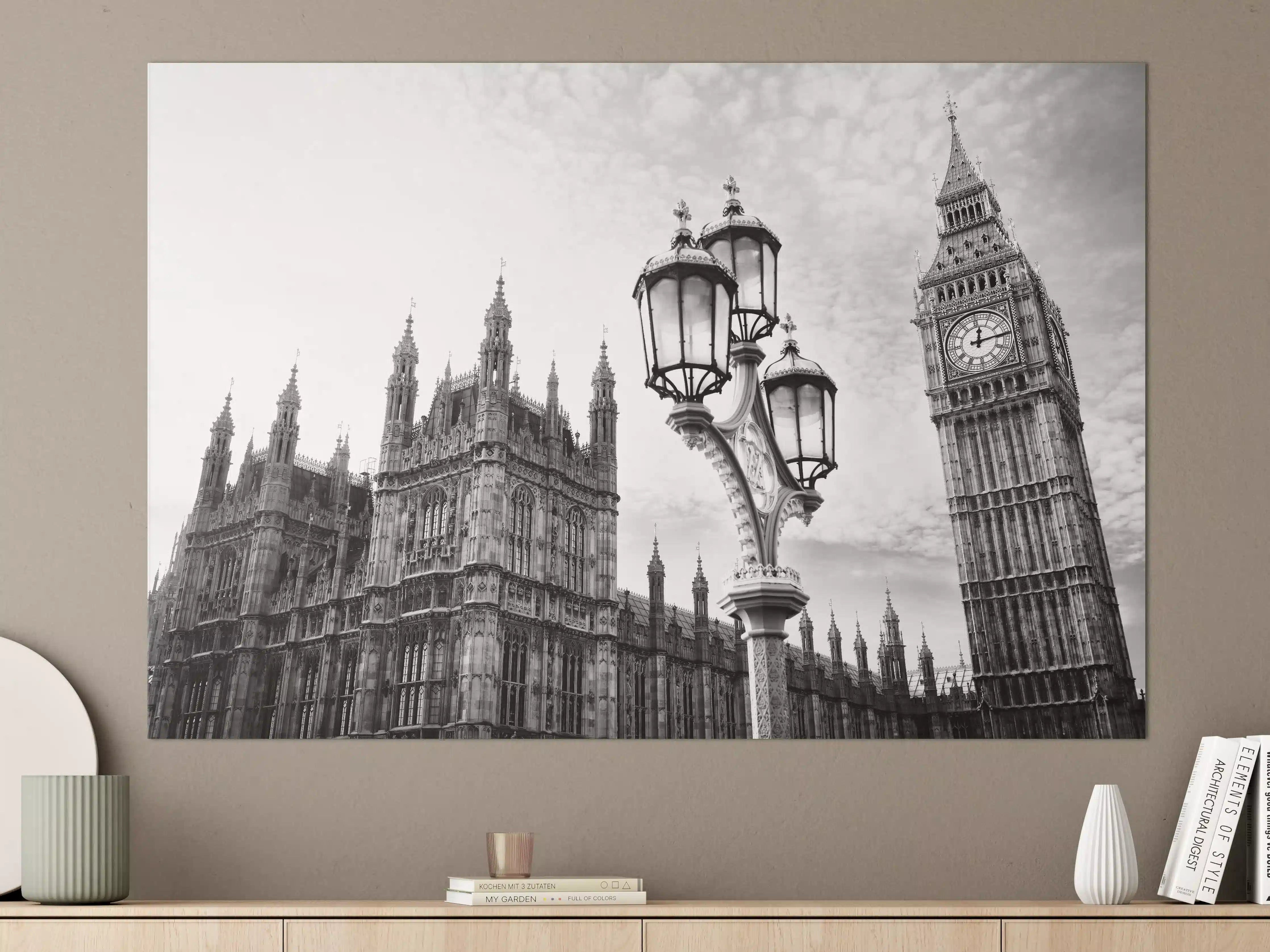 Große Wandbilder - Graue Silhouetten Londons