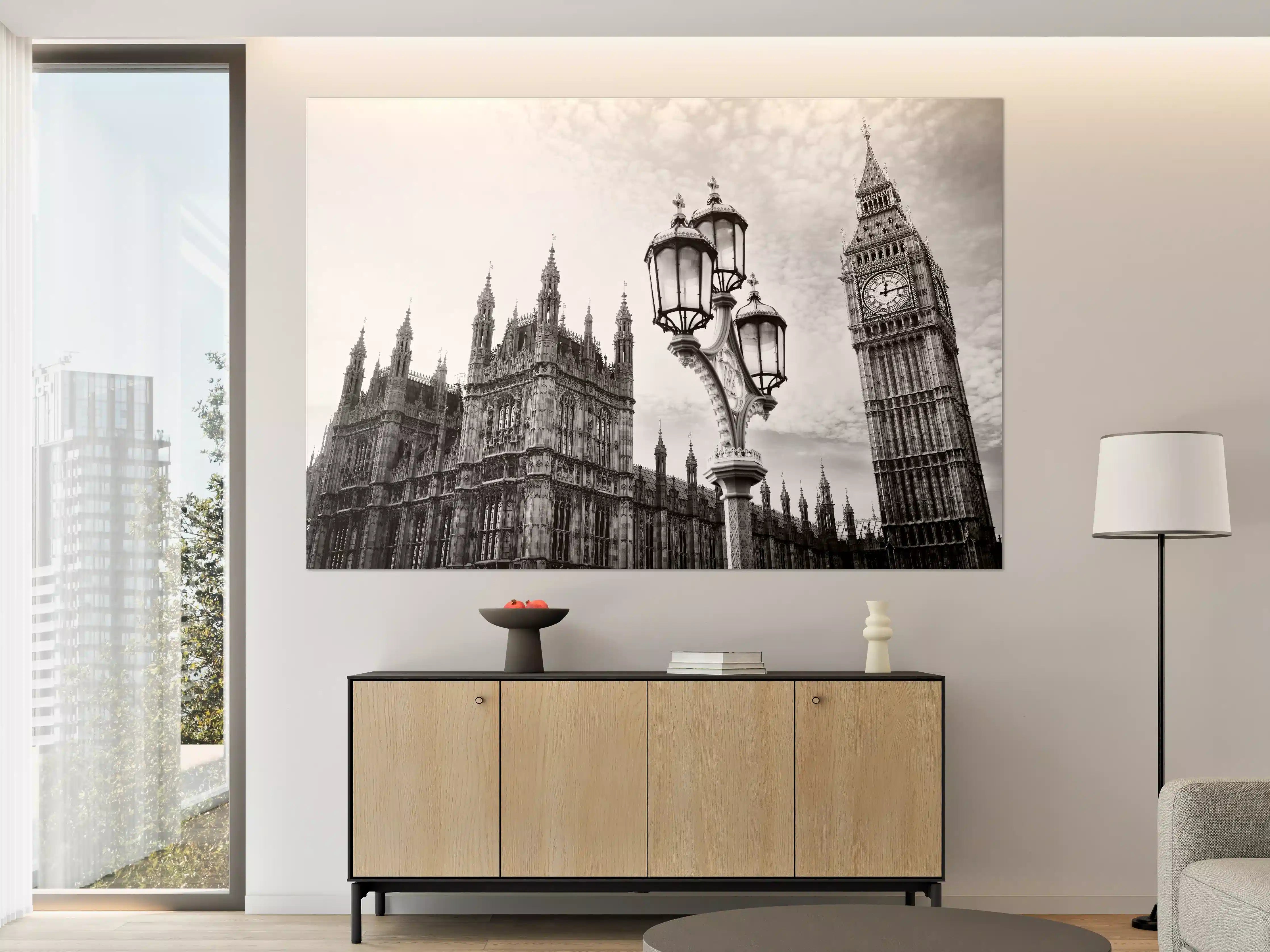 Große Wandbilder - Graue Silhouetten Londons