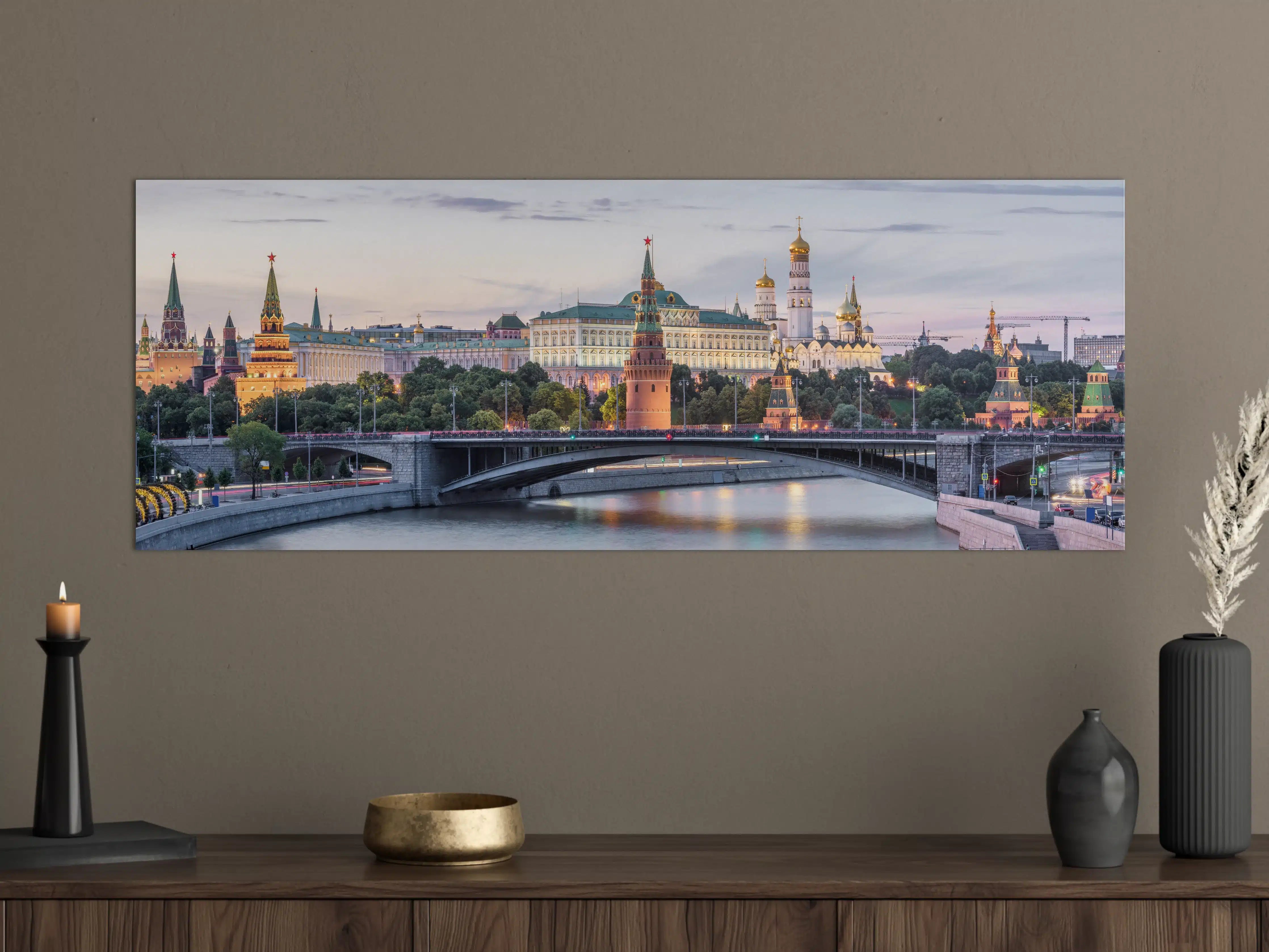 Große Wandbilder - Graue Skyline im Abendlicht