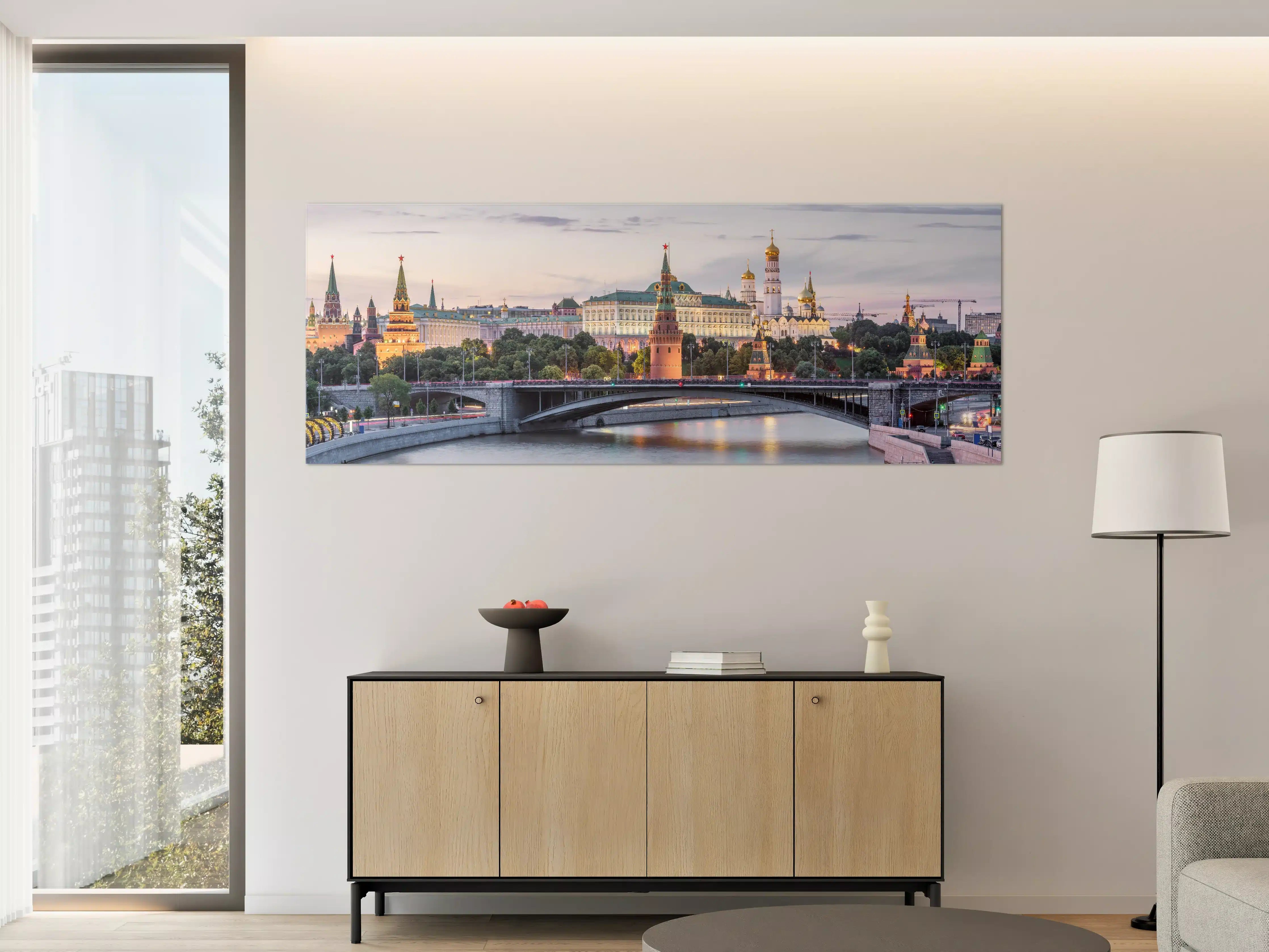 Große Wandbilder - Graue Skyline im Abendlicht