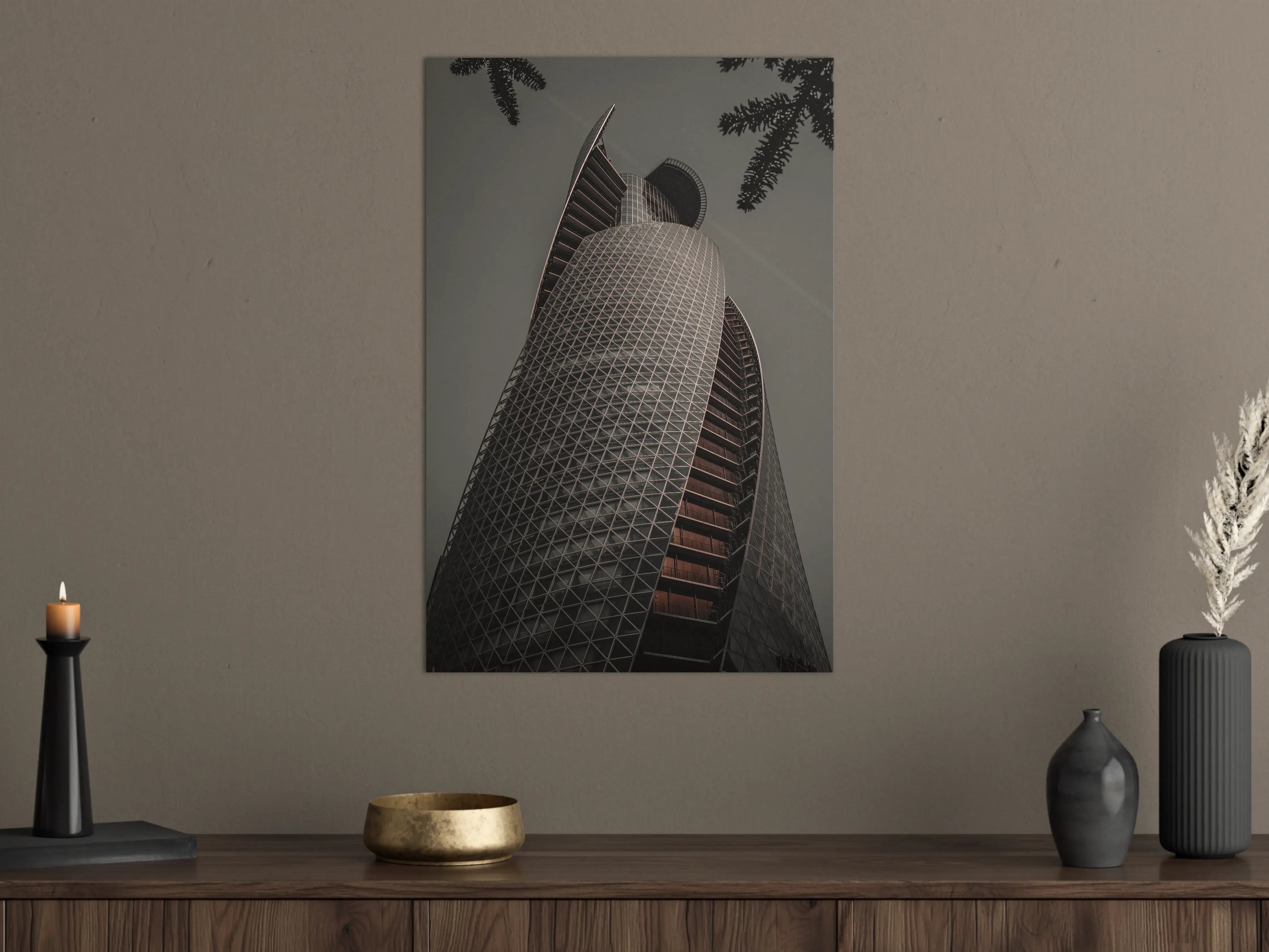 Große Wandbilder - Graue Spiralturm Architektur
