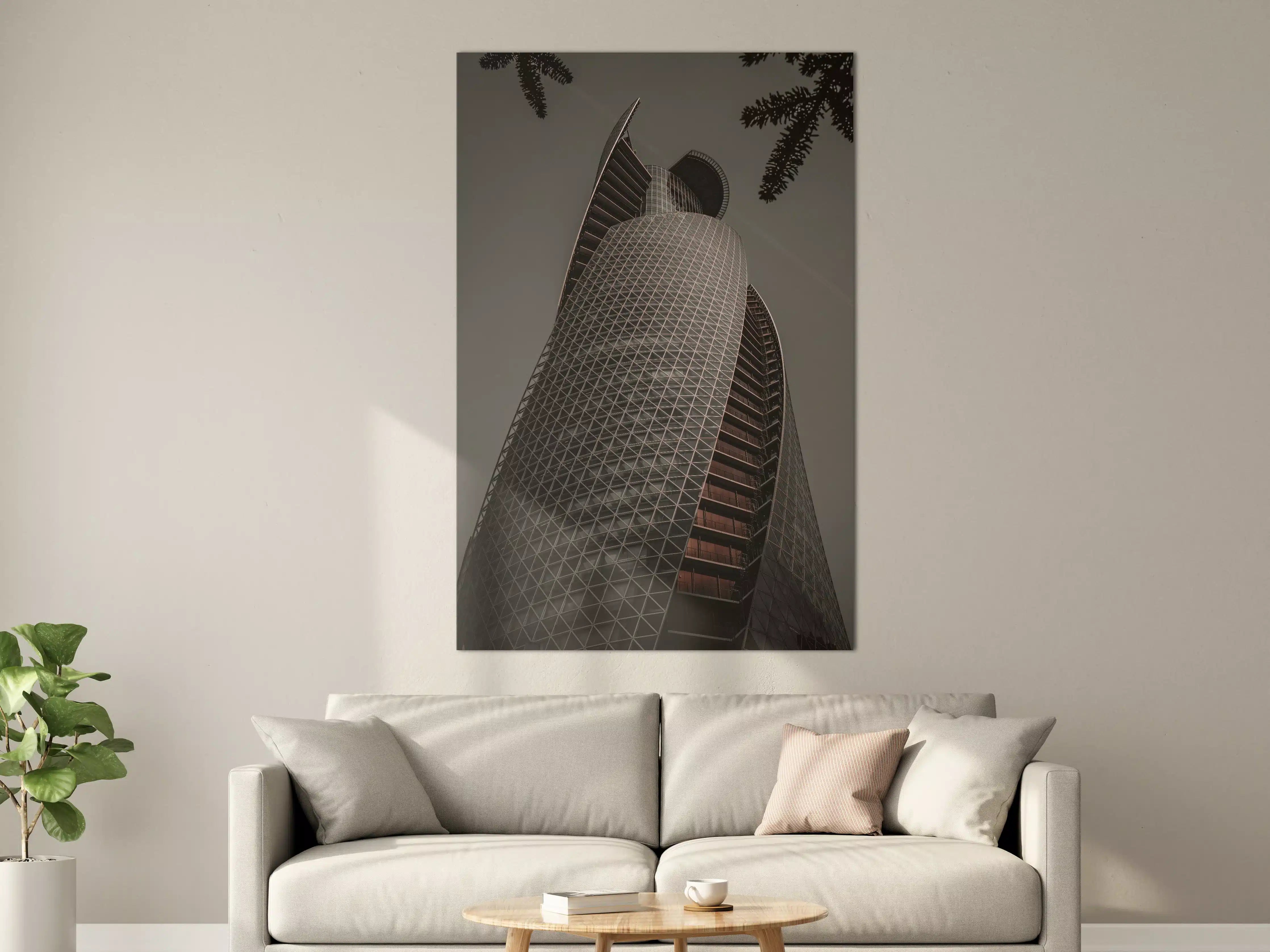 Große Wandbilder - Graue Spiralturm Architektur