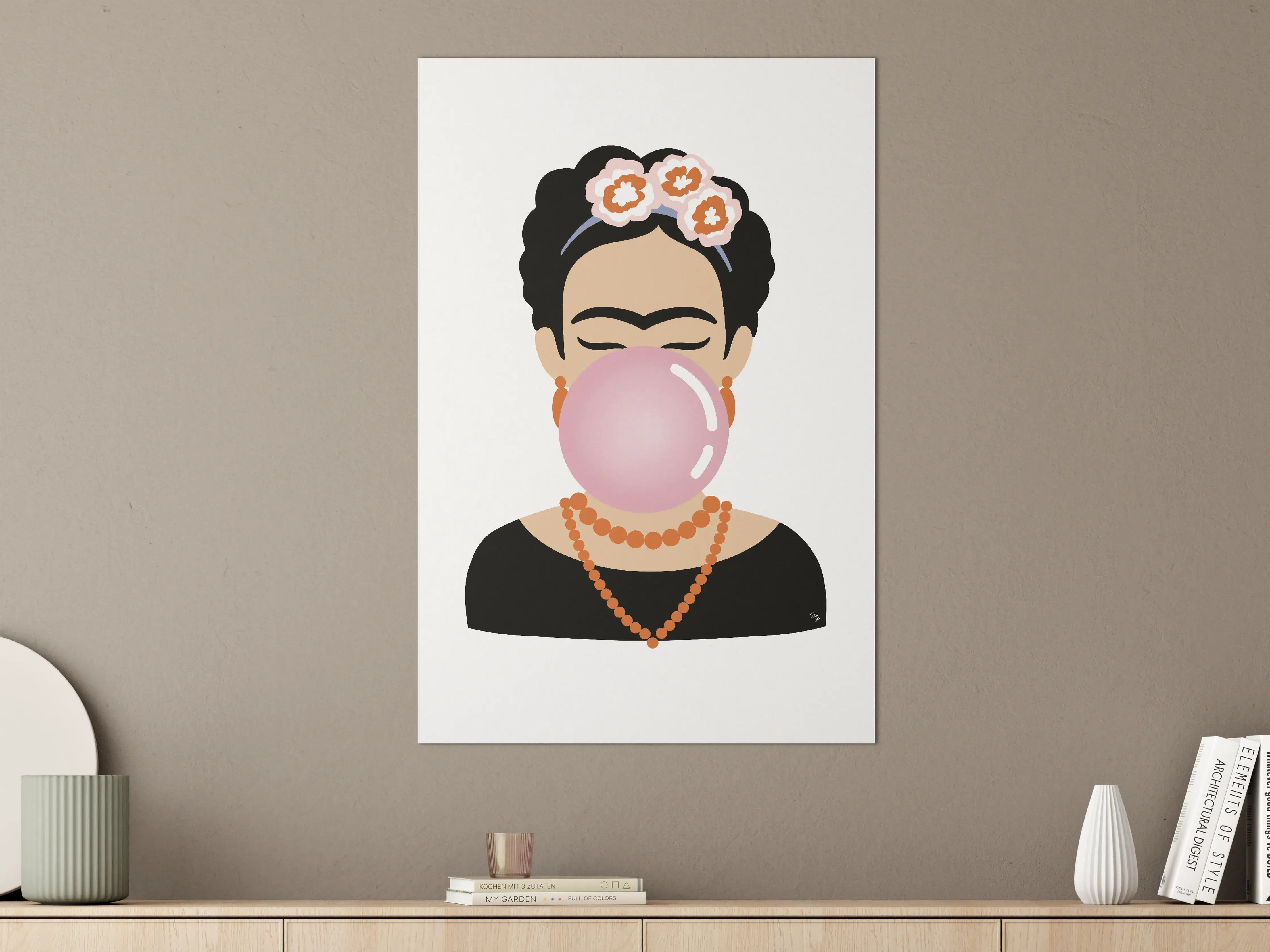 Große Wandbilder - Graue Träume: Frida-Kunst Wandbild
