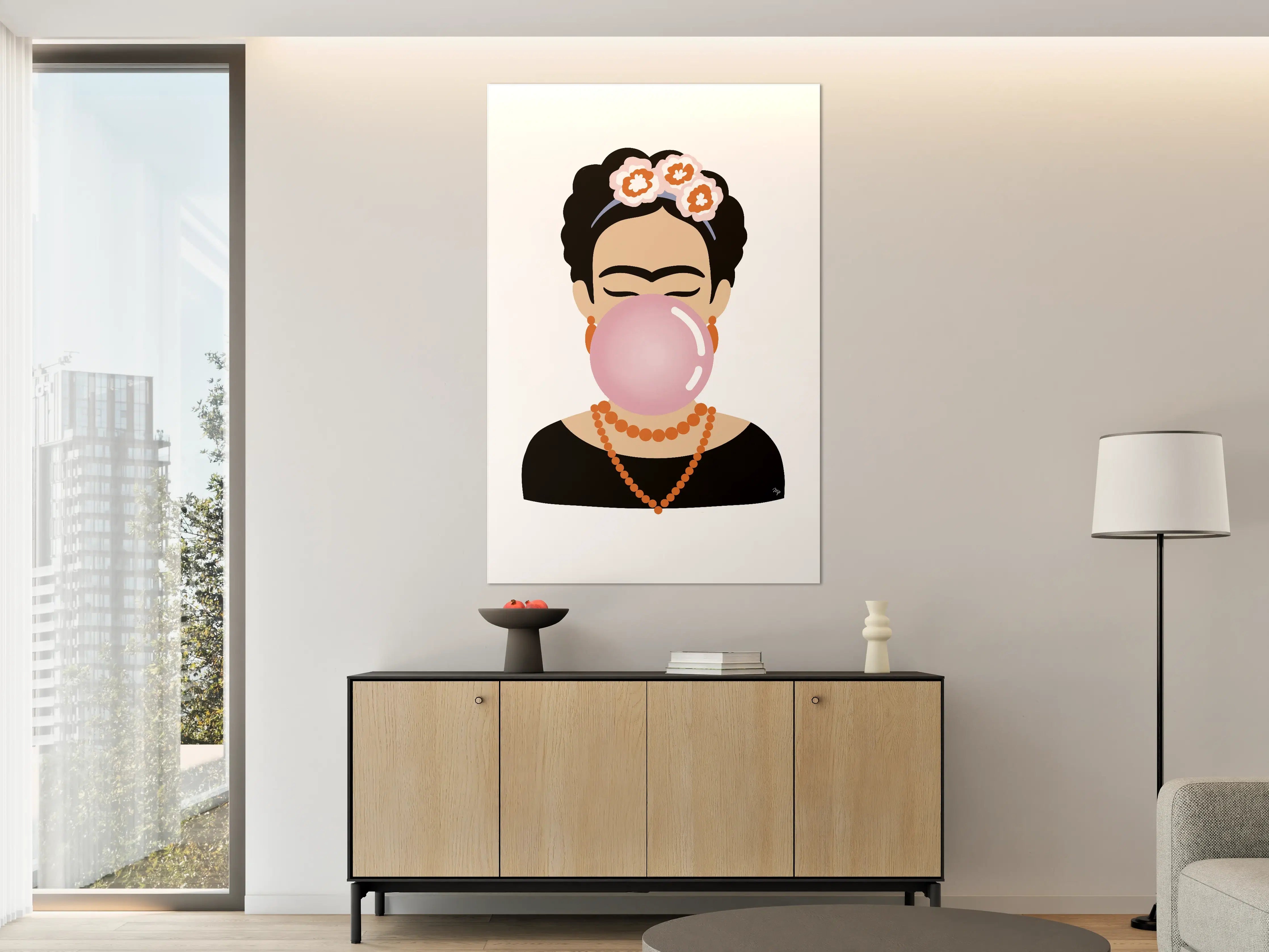 Große Wandbilder - Graue Träume: Frida-Kunst Wandbild