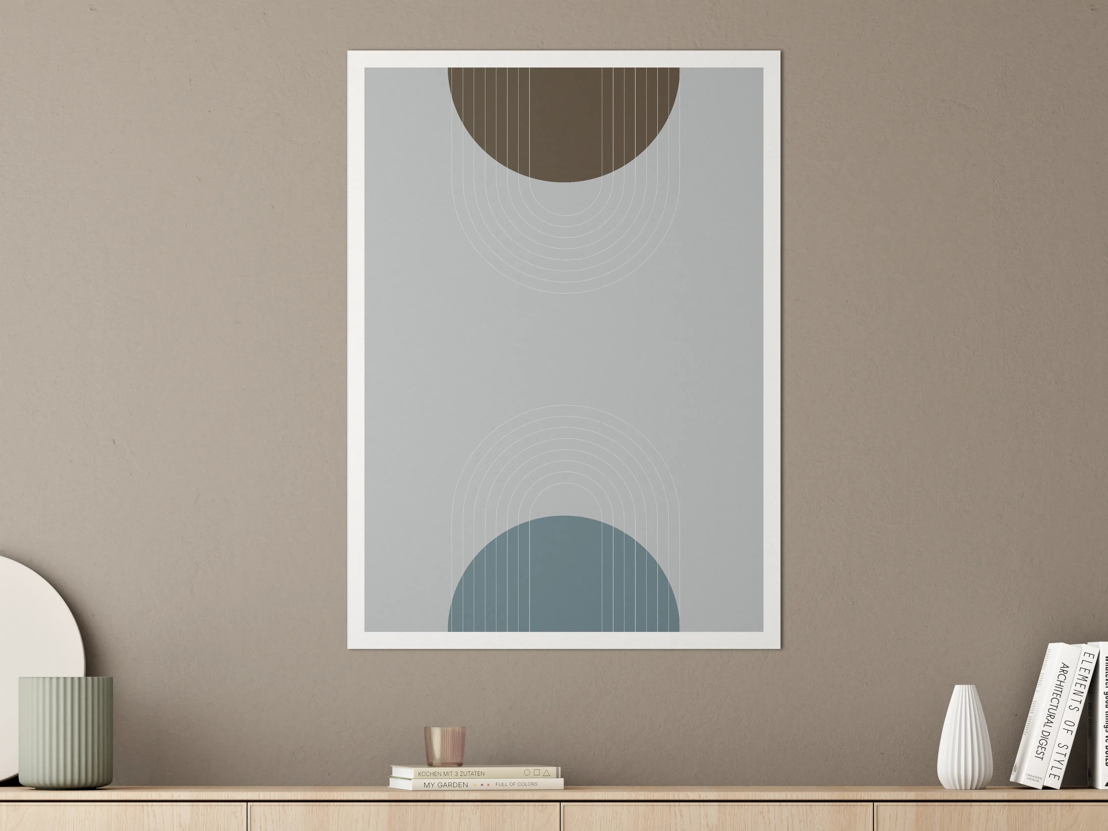 Große Wandbilder - Graue Wandkunst: Geometrische Eleganz