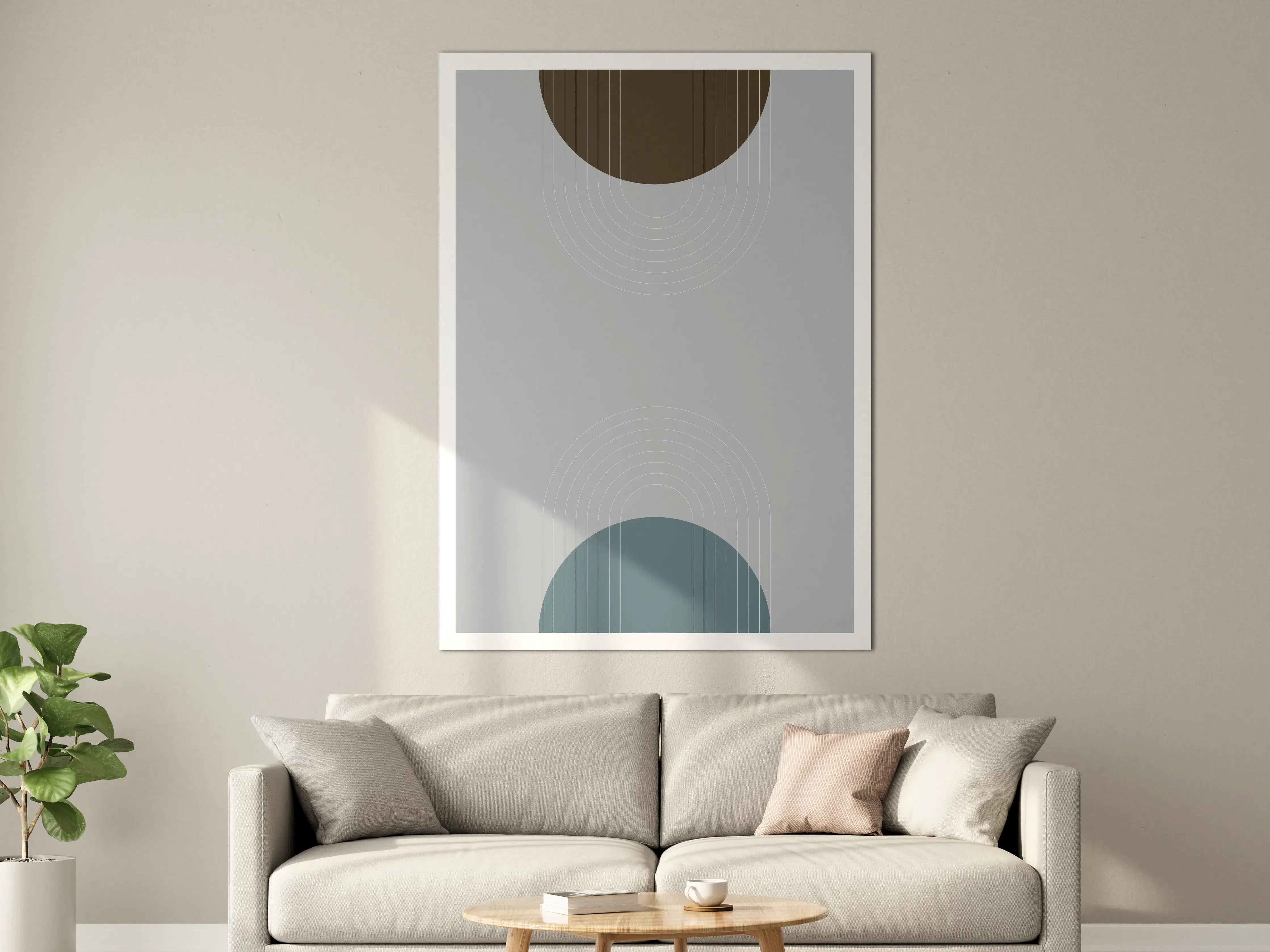 Große Wandbilder - Graue Wandkunst: Geometrische Eleganz