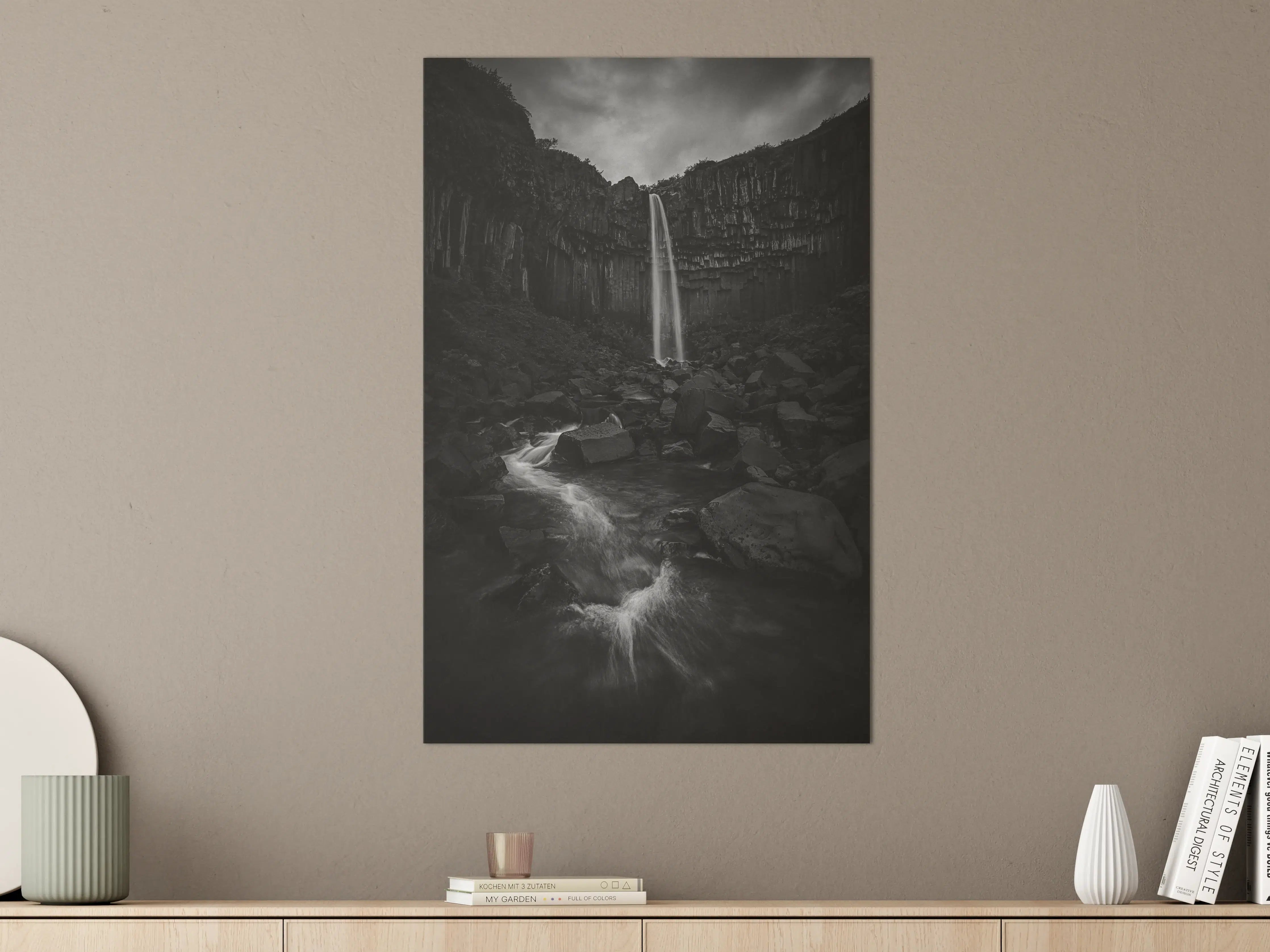 Große Wandbilder - Graue Wasserkaskade