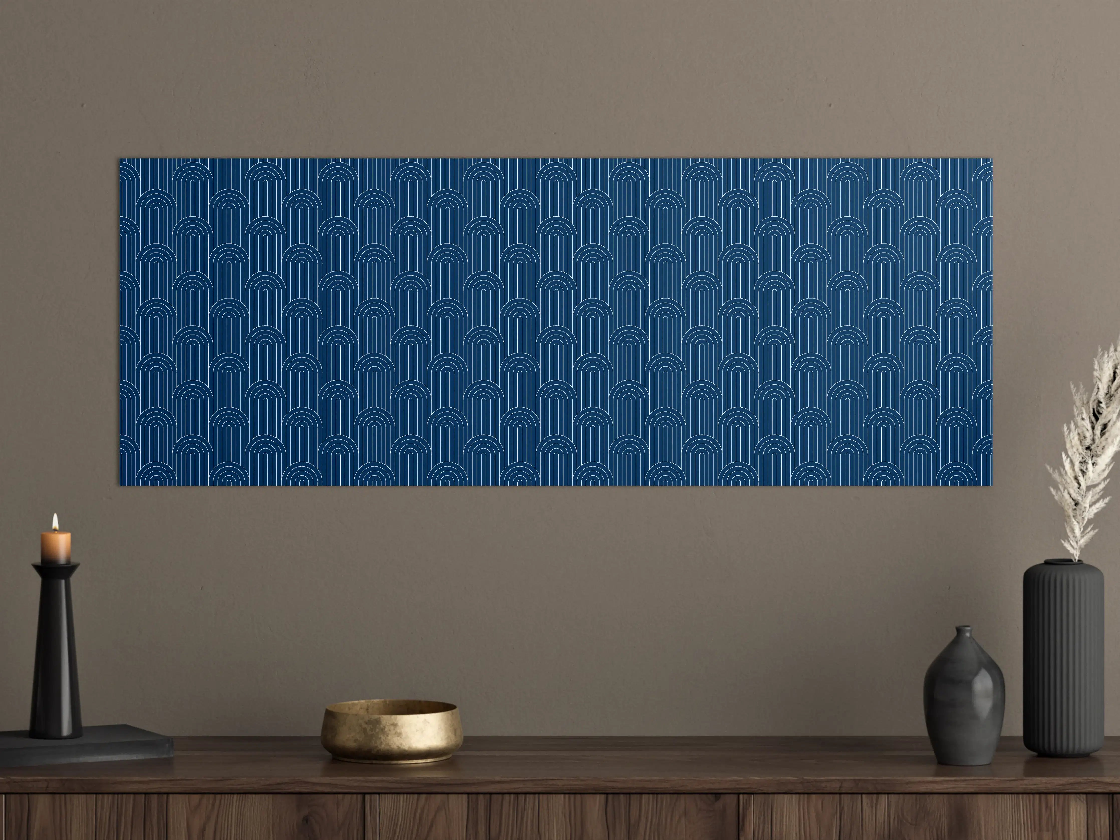 Große Wandbilder - Graue geometrische Motivewandgestaltung