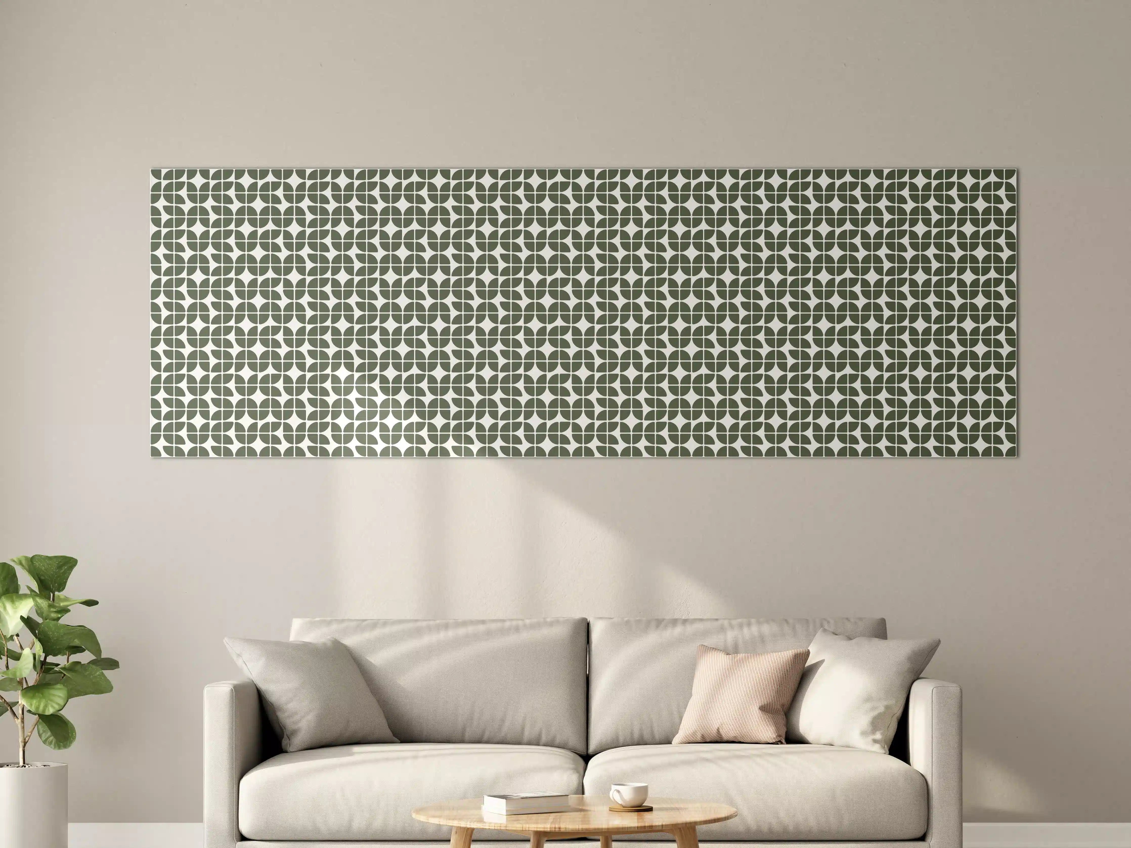 Große Wandbilder - Graue geometrische Musterdecke