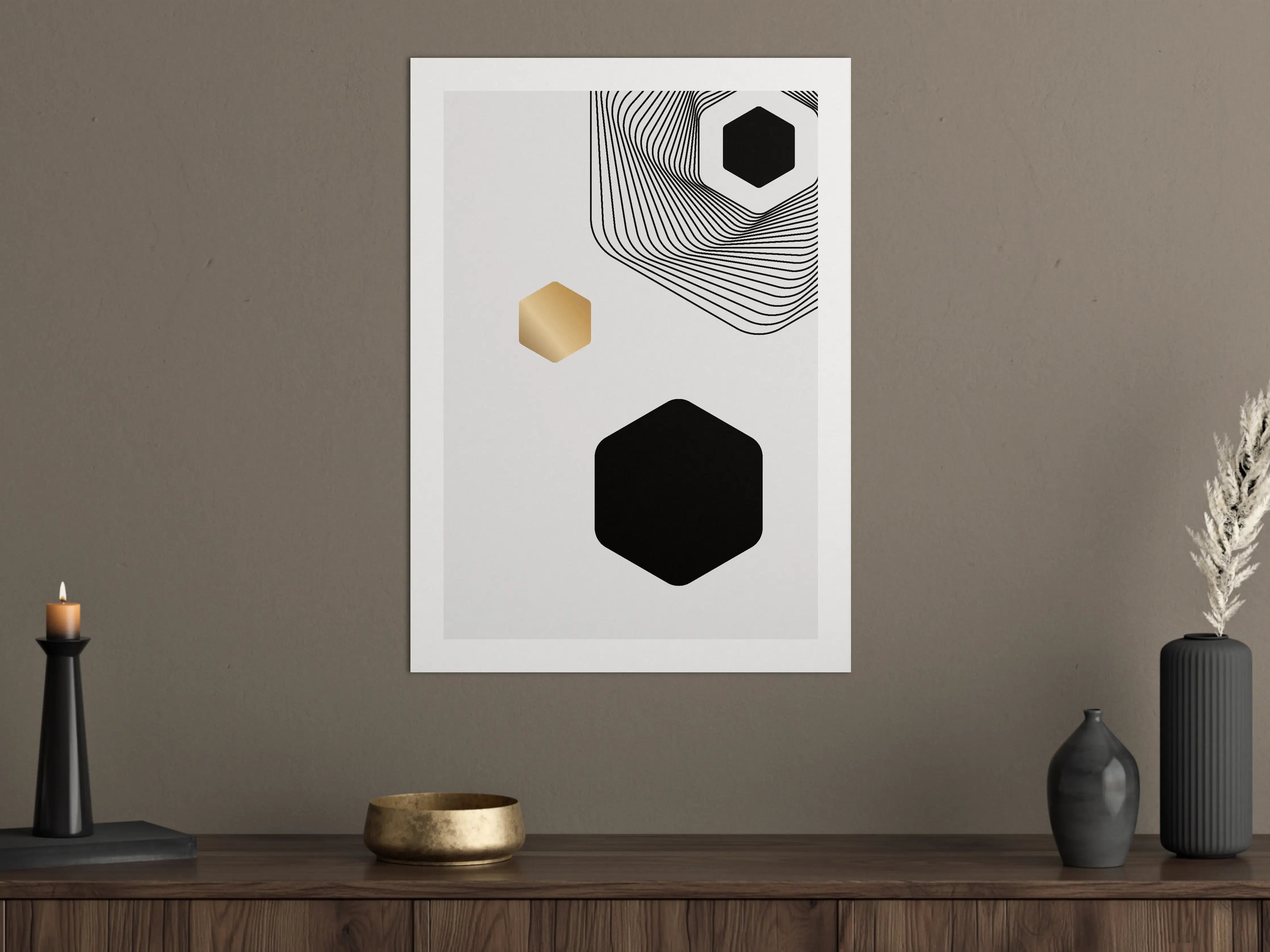 Große Wandbilder - Graue geometrische Wände