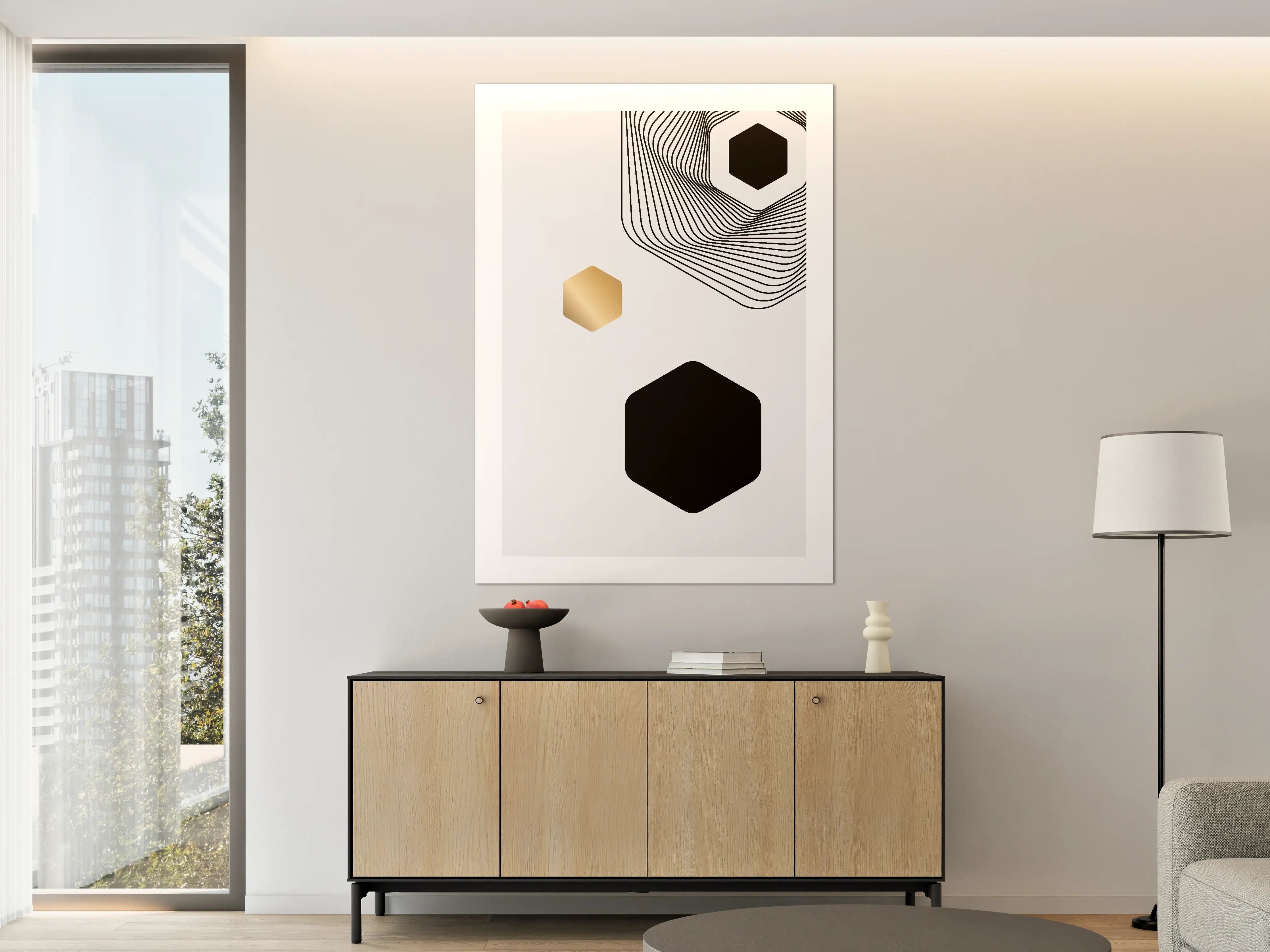 Große Wandbilder - Graue geometrische Wände