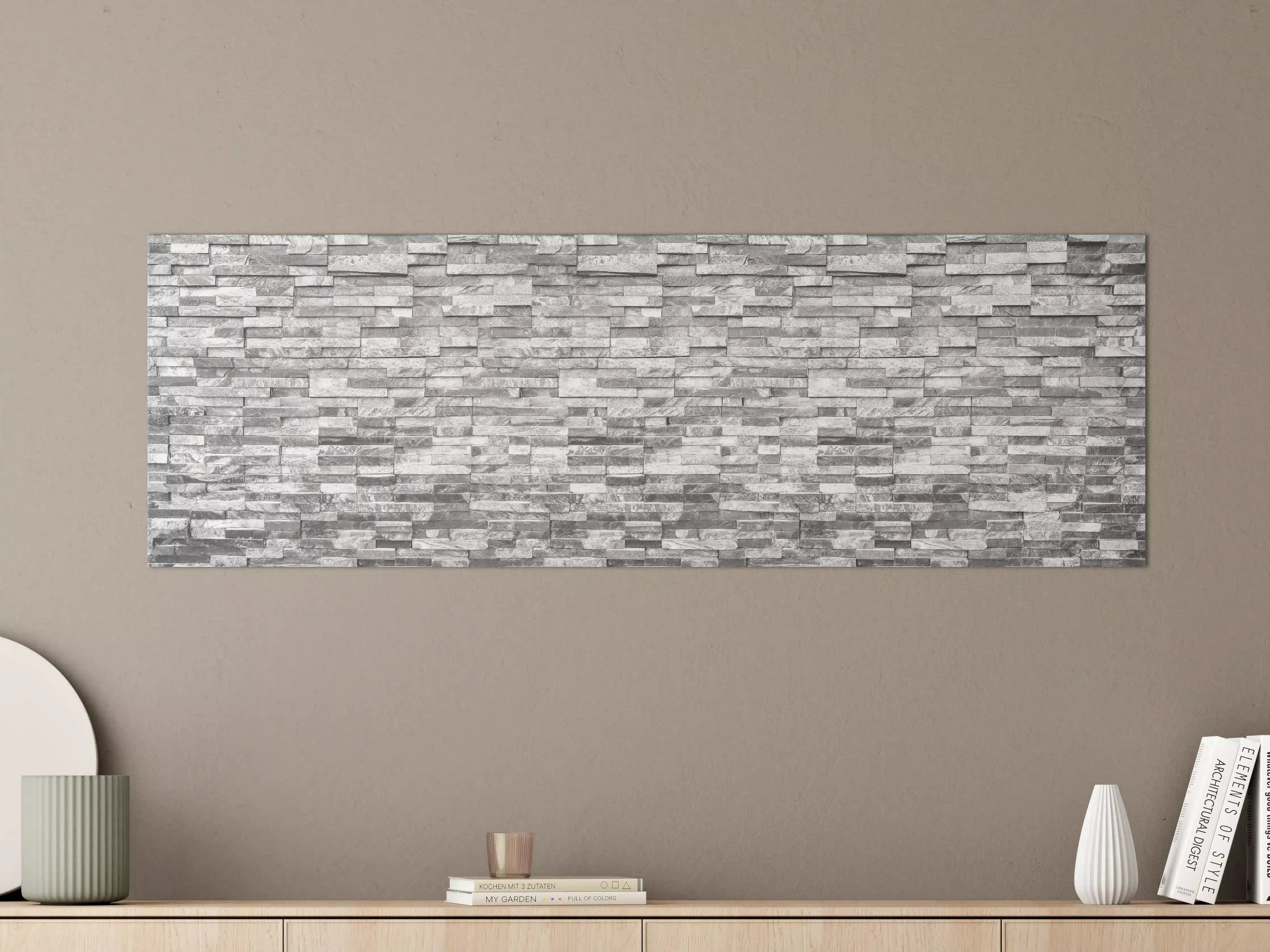 Große Wandbilder - Graue moderne Ziegelwand