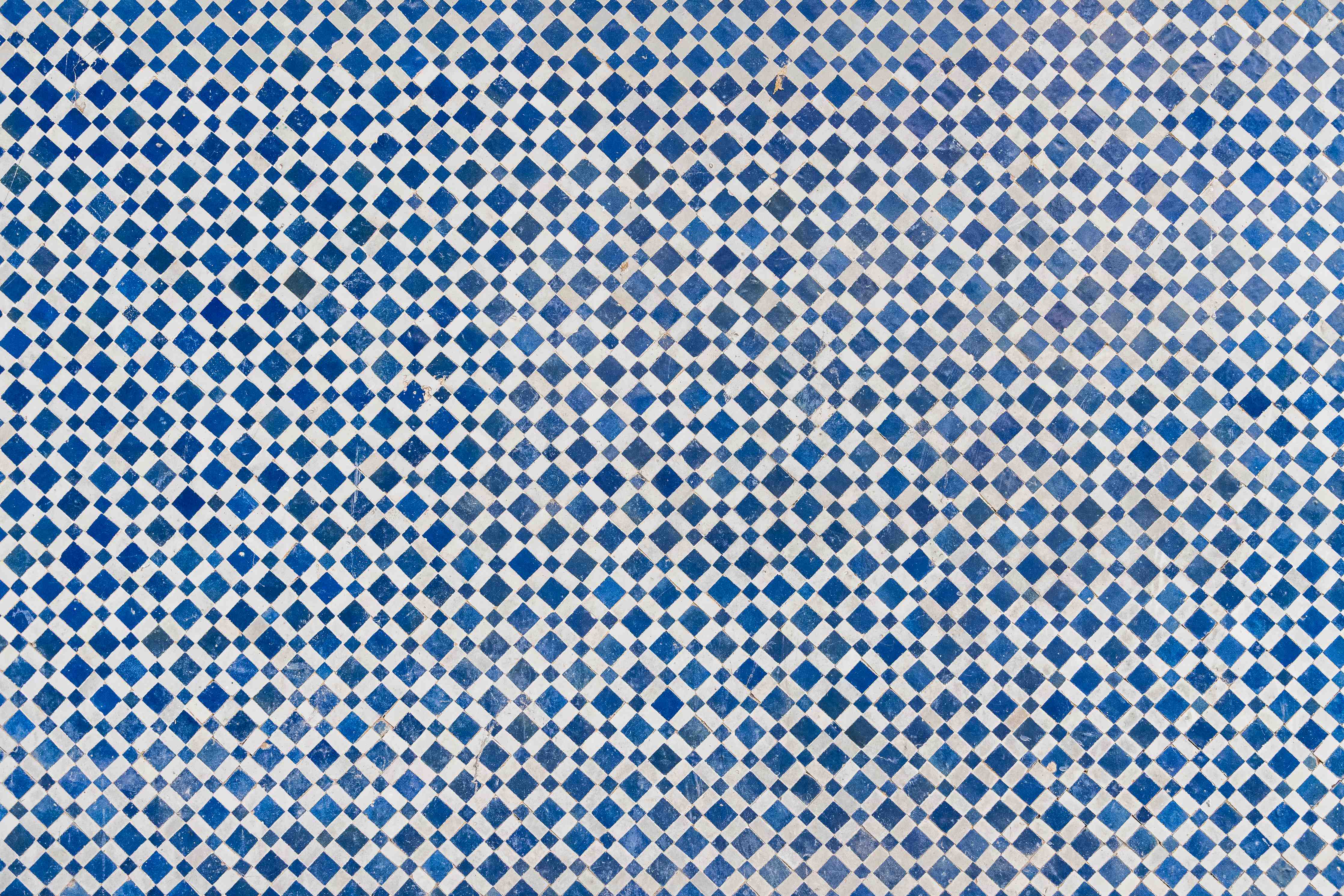Große Wandbilder-Graue und blaue Mosaikfliesen