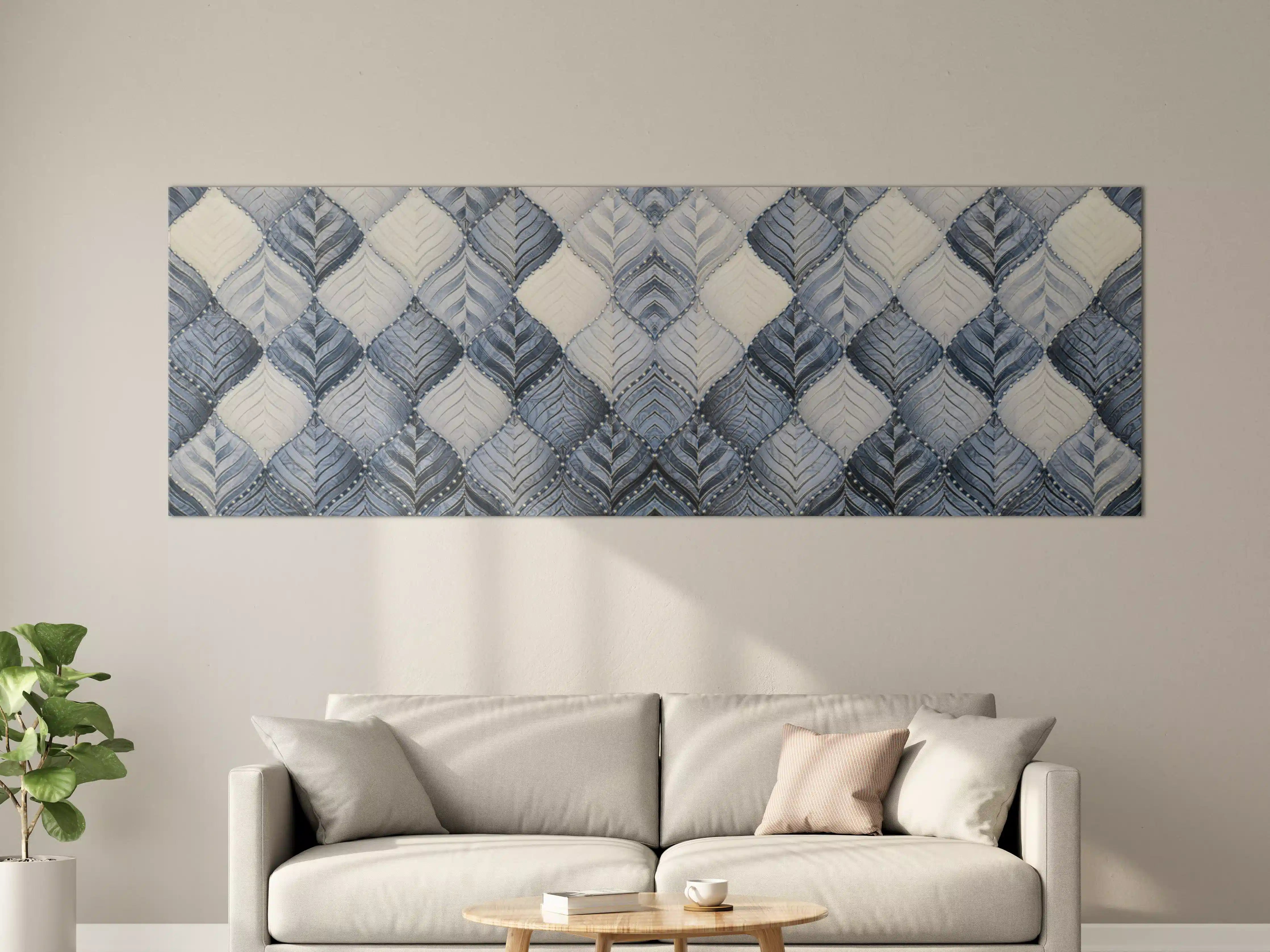 Große Wandbilder - Graue und weiße Quilt-Oberfläche