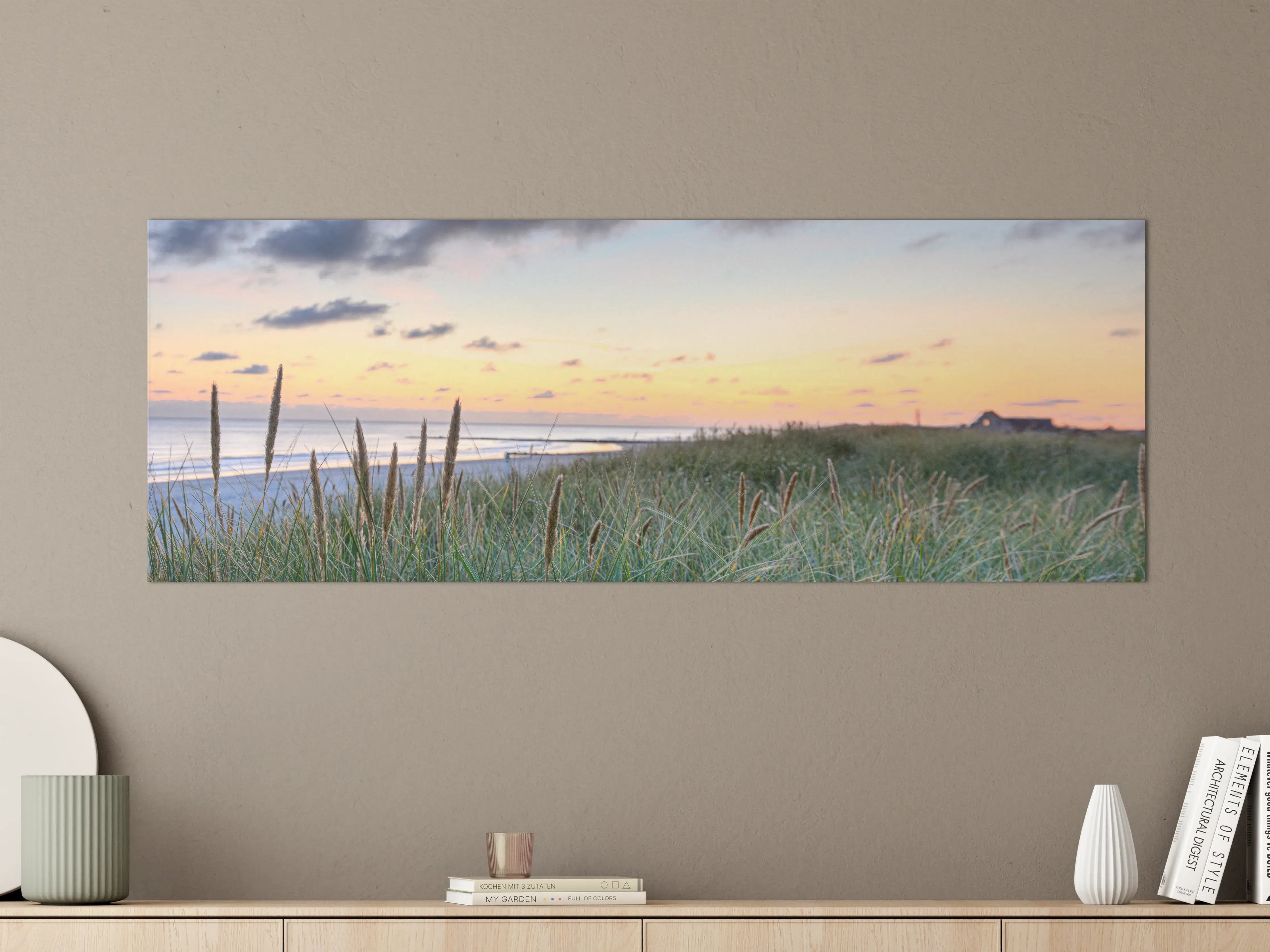 Große Wandbilder - Grauer Abend am Dünenstrand