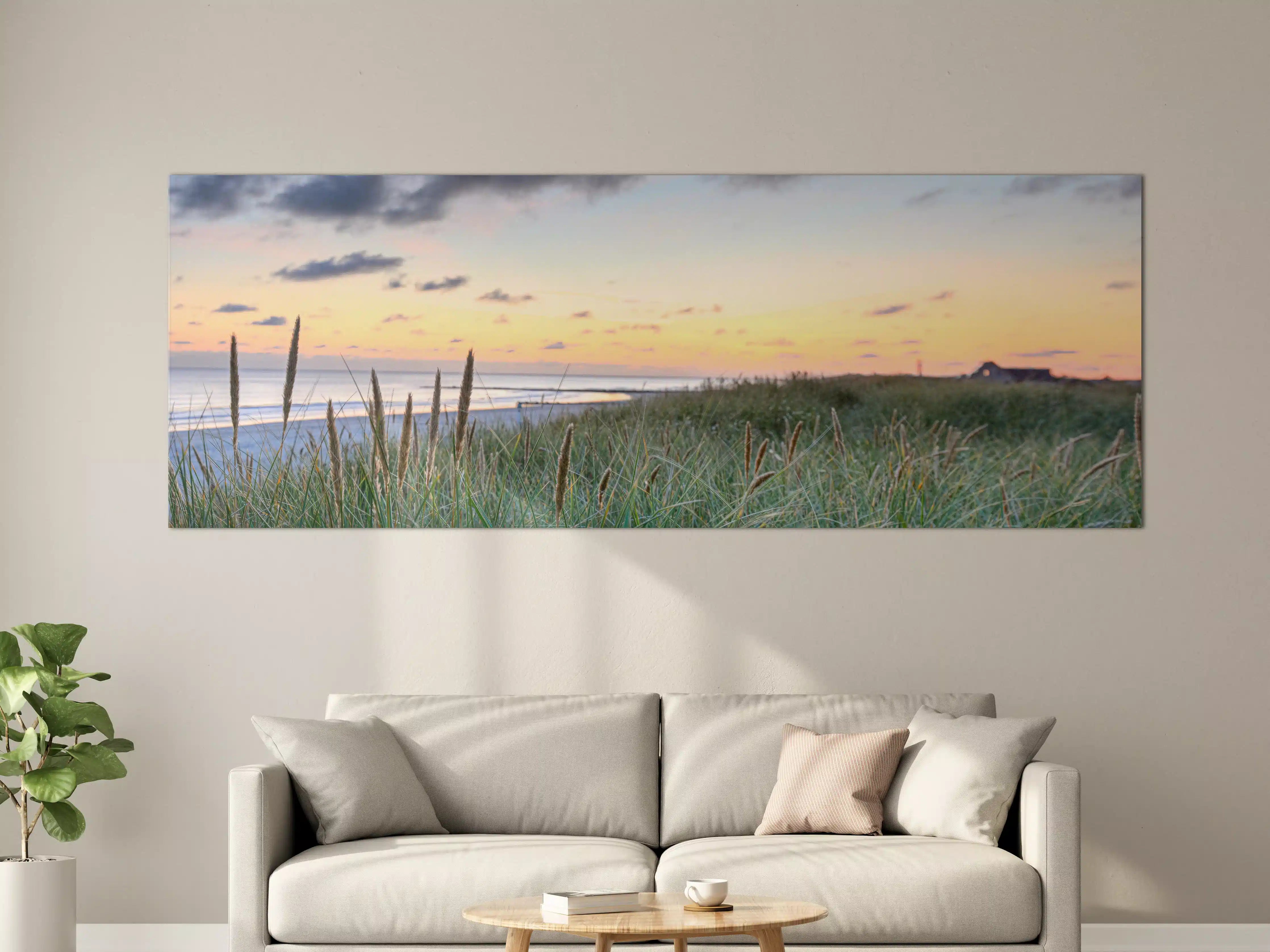 Große Wandbilder - Grauer Abend am Dünenstrand
