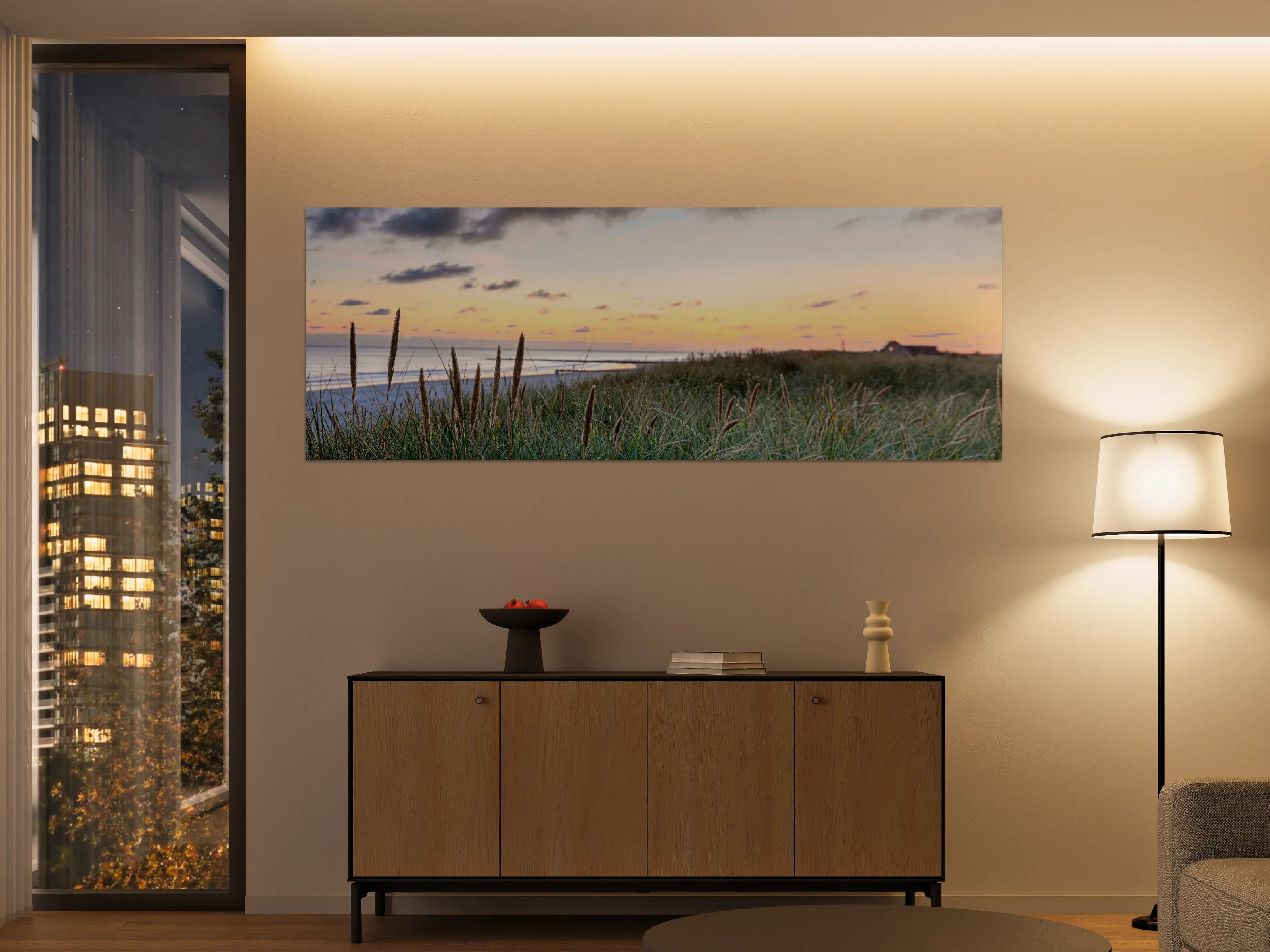 Große Wandbilder - Grauer Abend am Dünenstrand