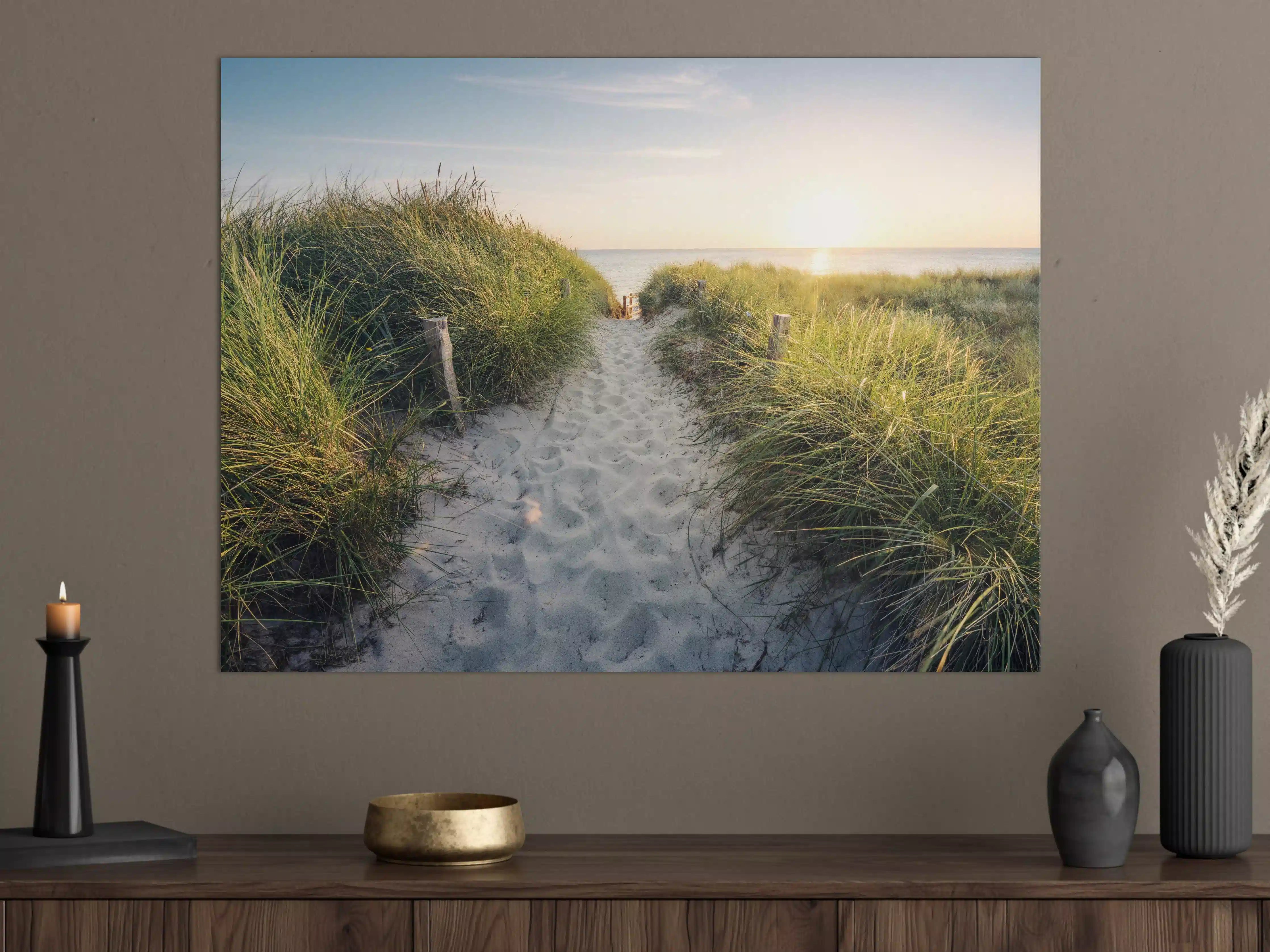 Große Wandbilder - Grauer Himmel am Dünenstrand