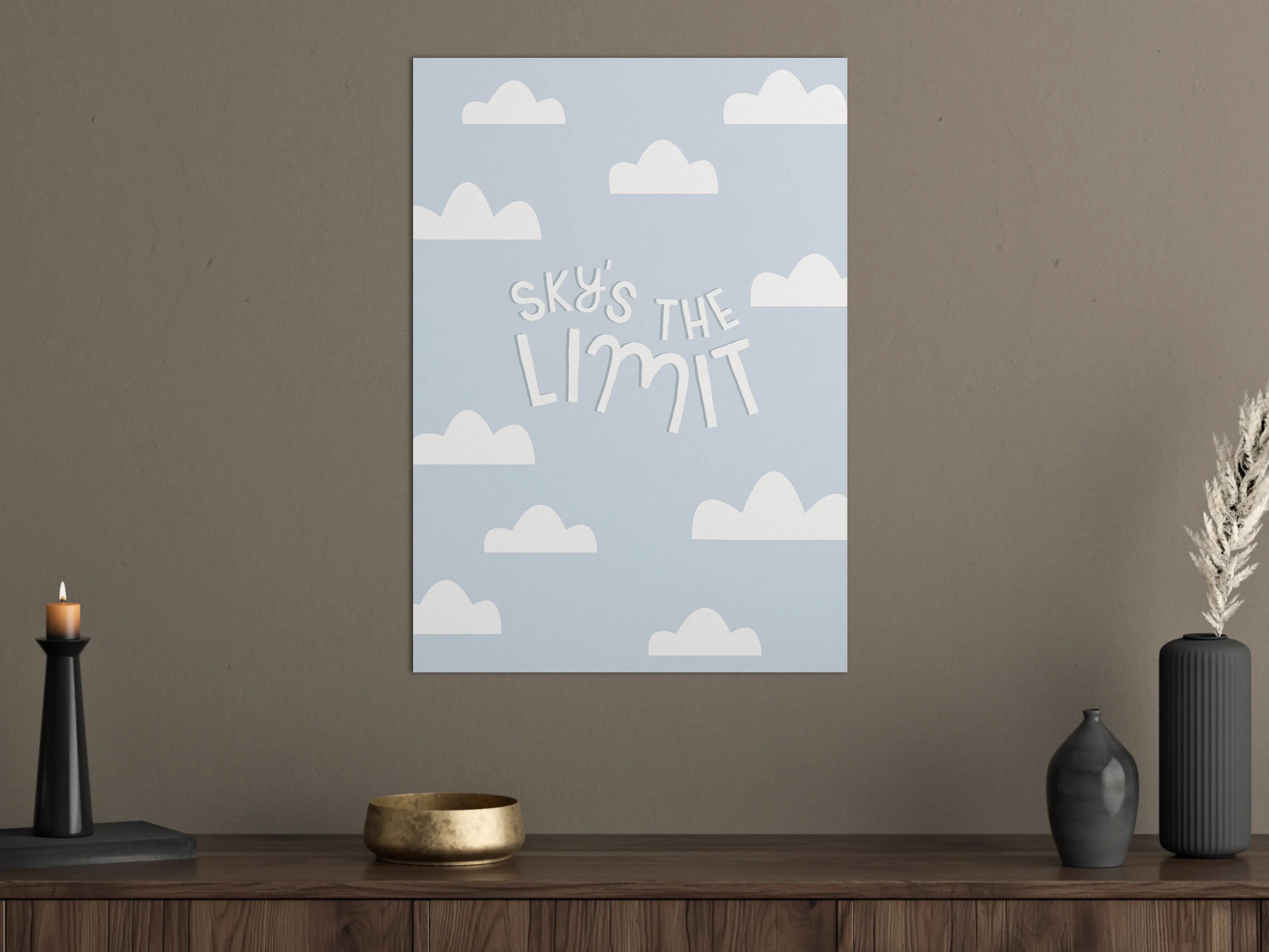 Große Wandbilder - Grauer Himmel mit inspirierenden Worten