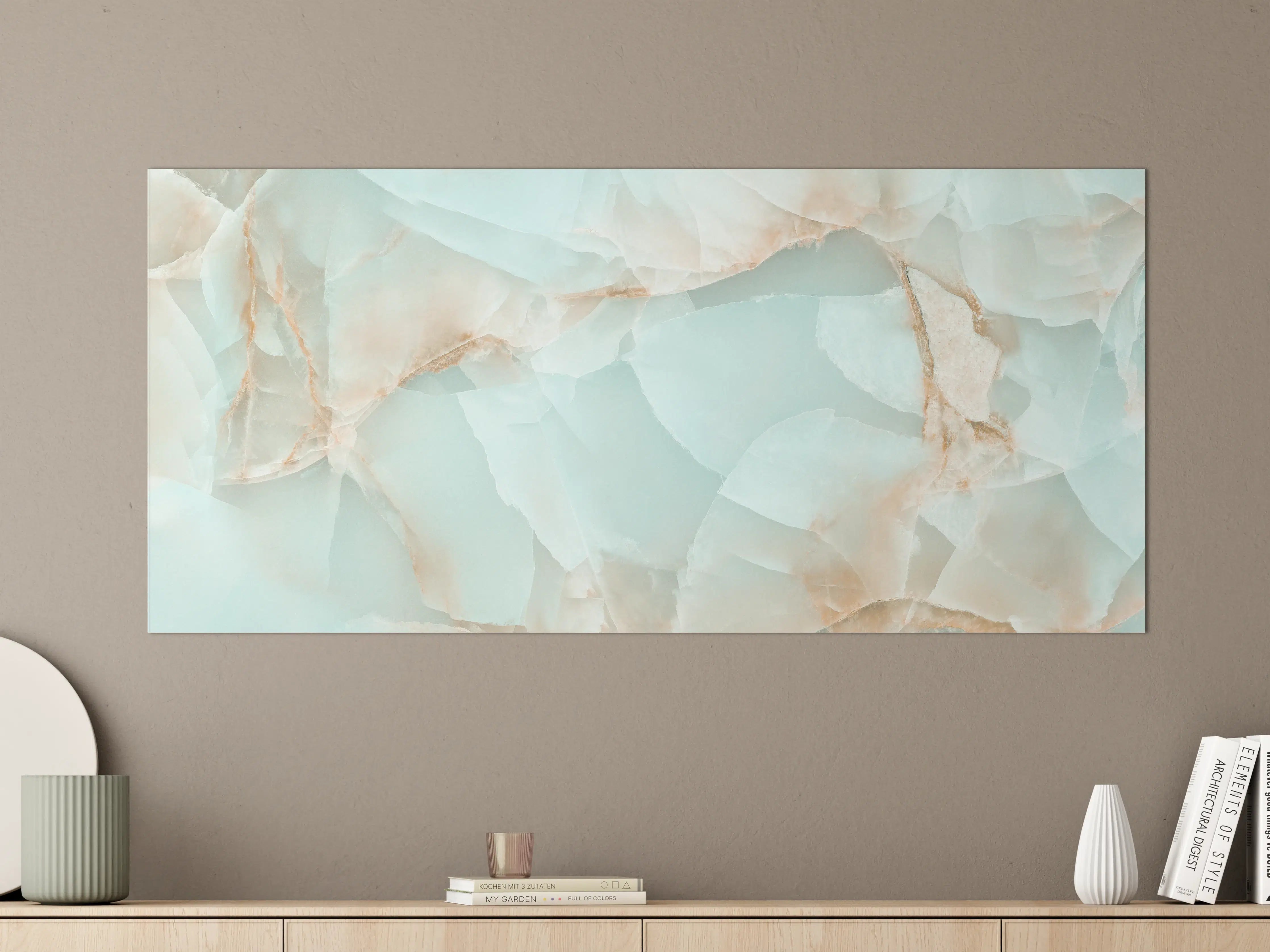 Große Wandbilder - Grauer Marmor-Gold-Glanz