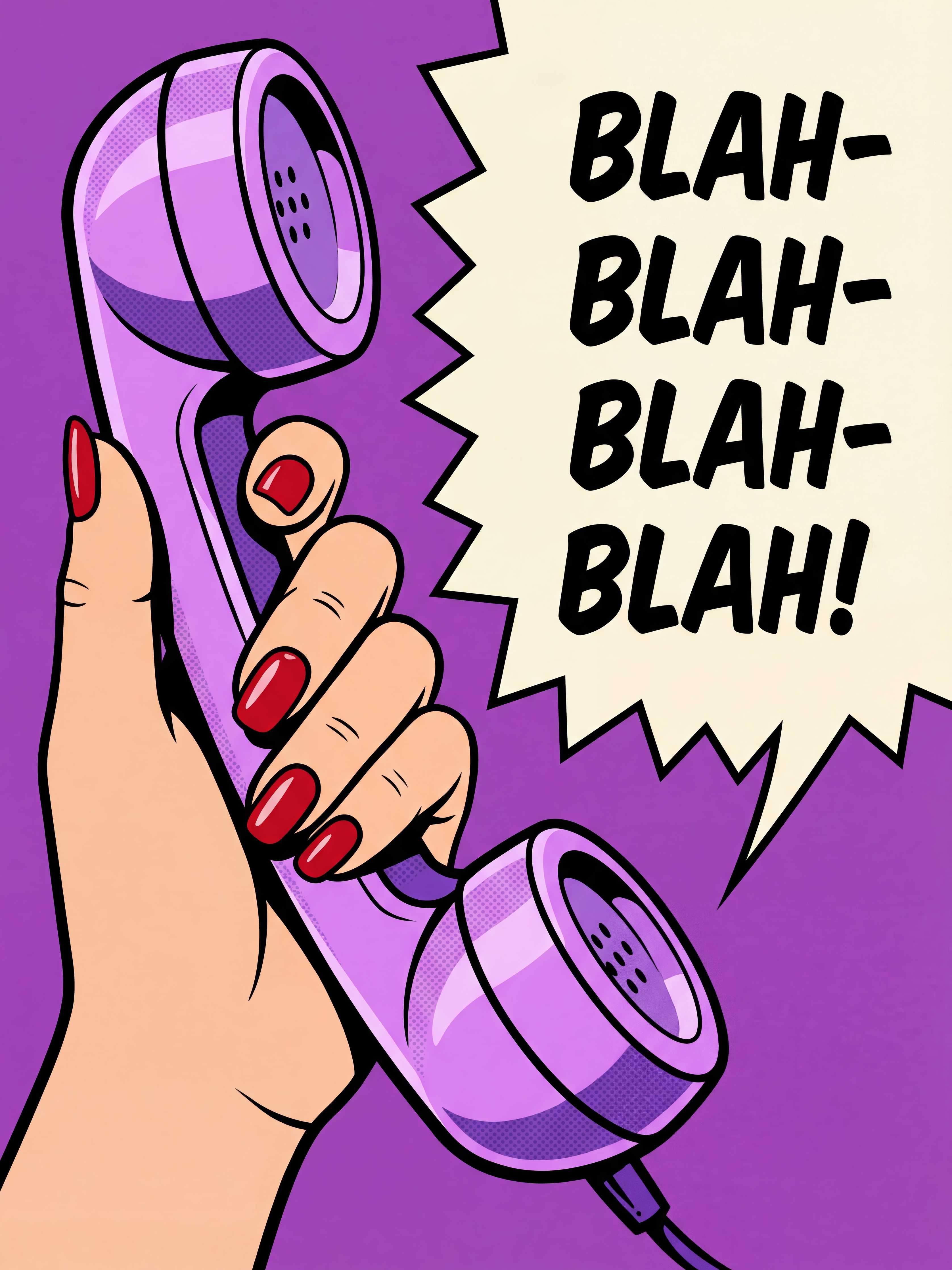 Große Wandbilder-Grauer Pop-Art Telefon mit Sprechblase