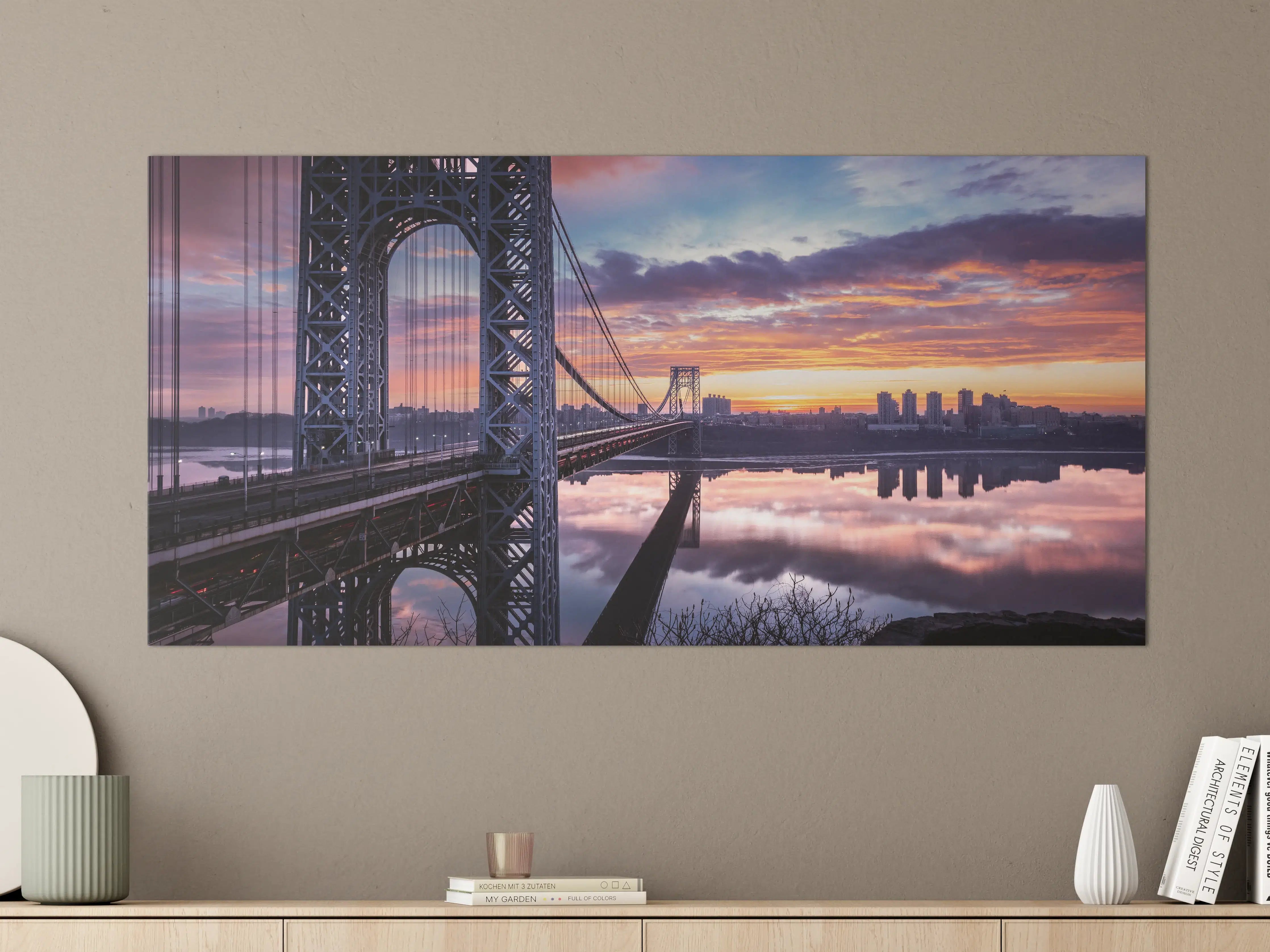 Große Wandbilder - Grauer Schatten über Abendbrücke