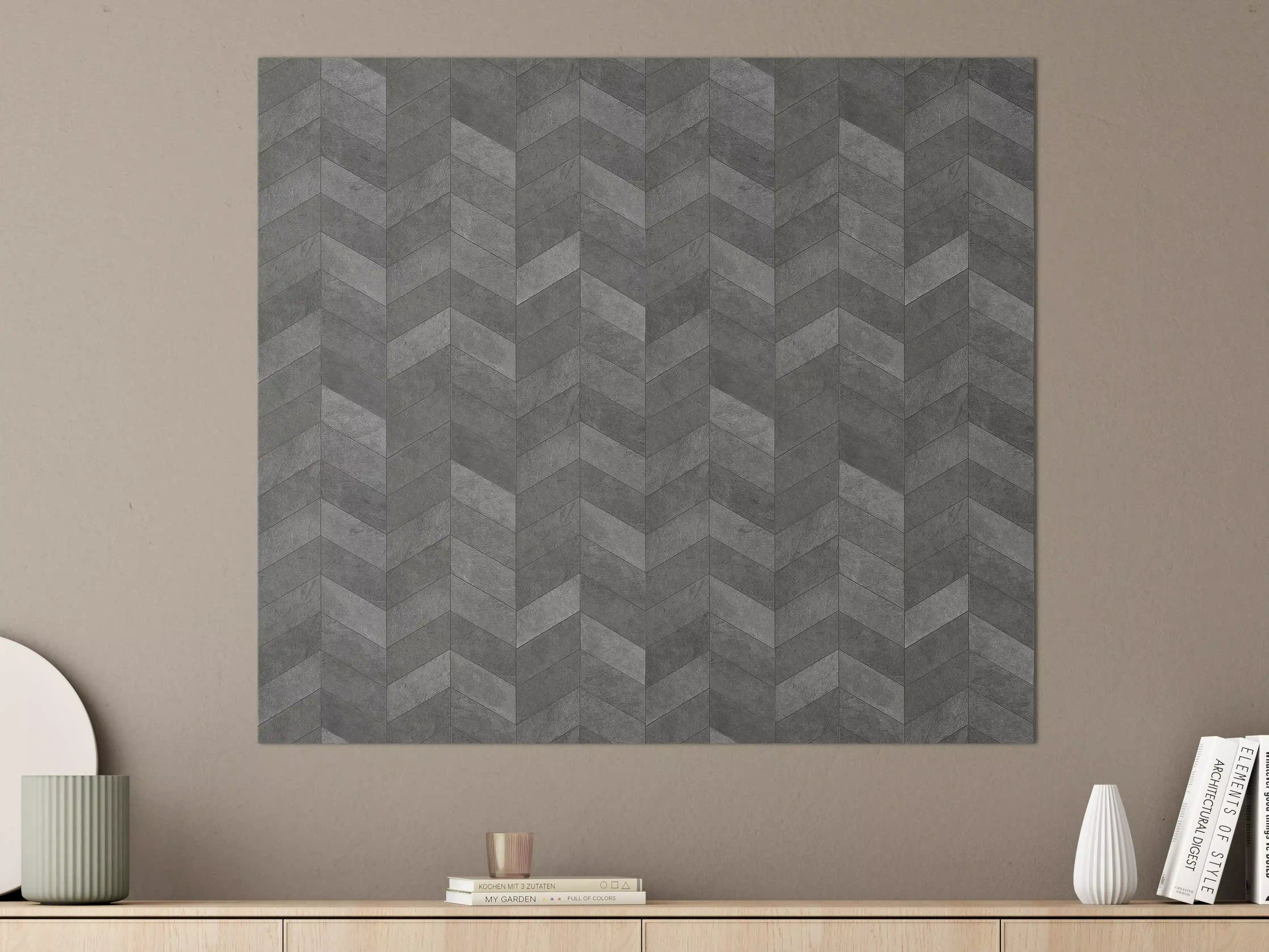 Große Wandbilder - Graues Chevron-Muster