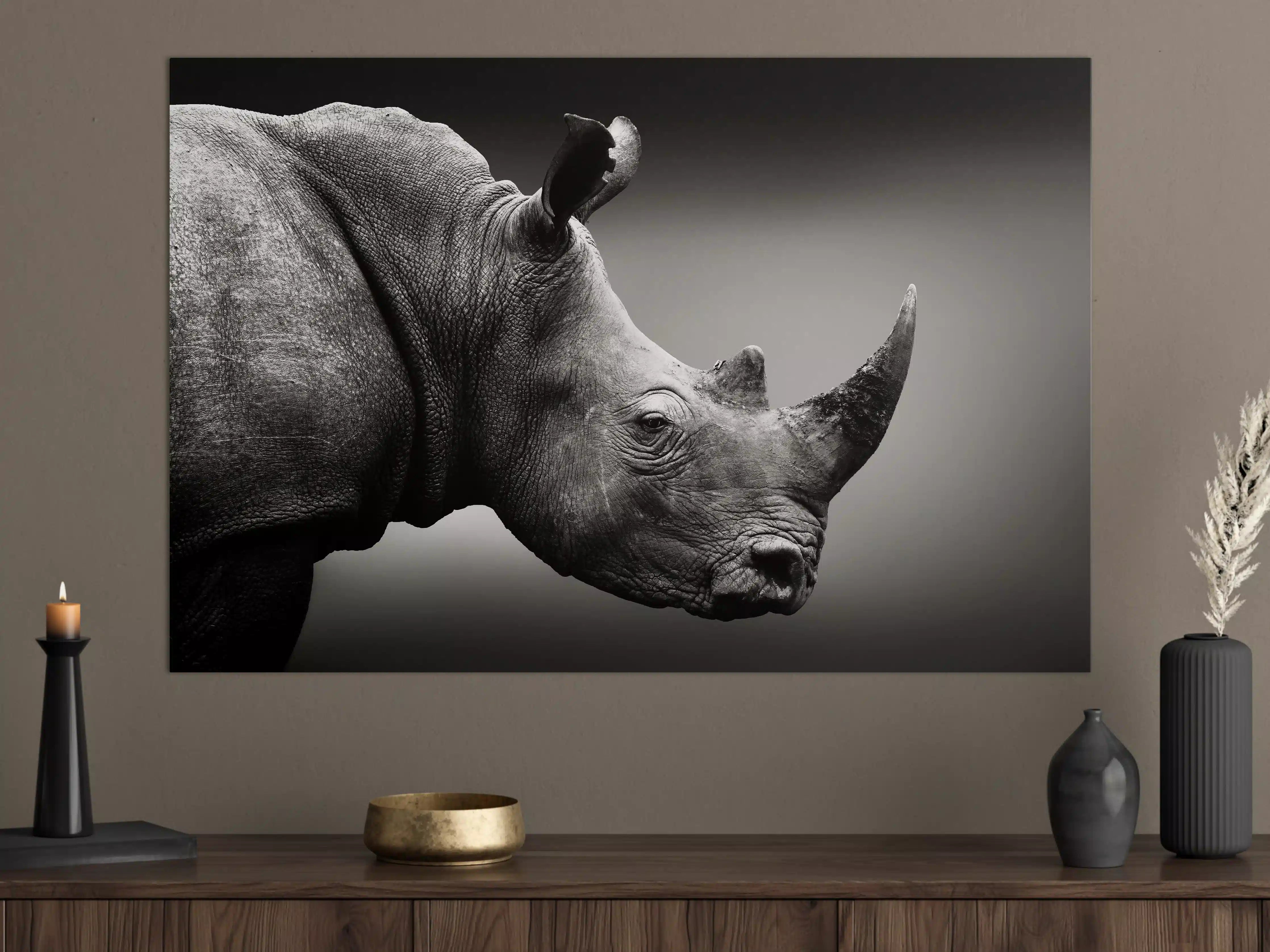 Große Wandbilder - Graues Licht-Nashorn